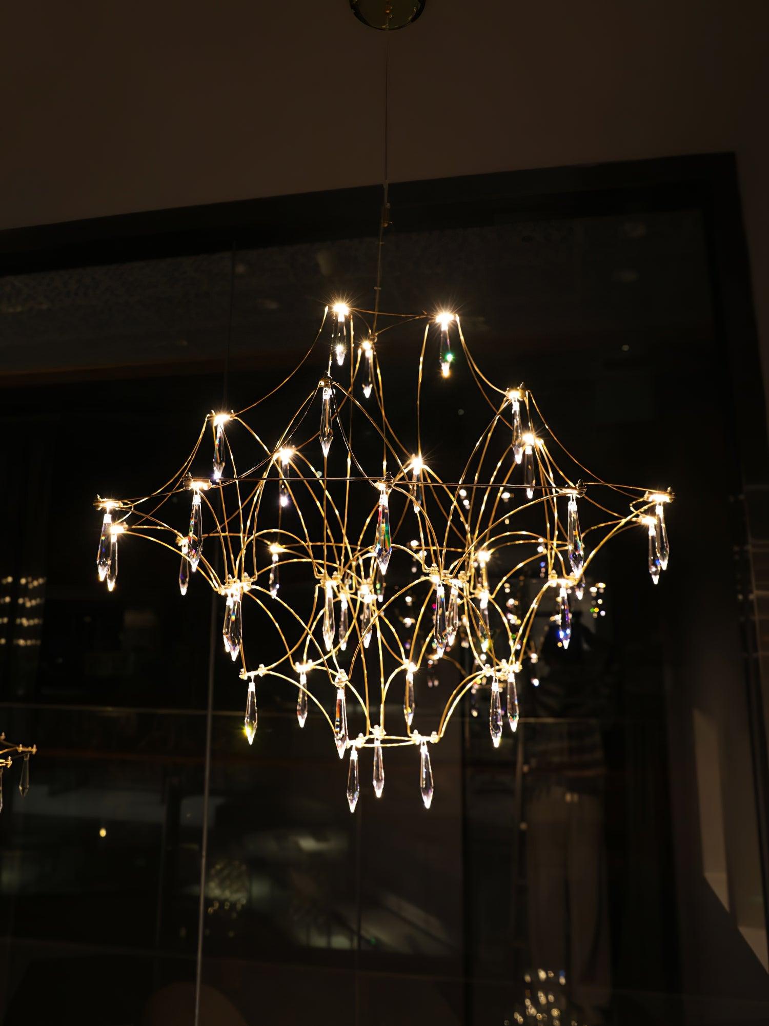 Lustra Chandelier Stainless Crystal Net-Neutral Decor