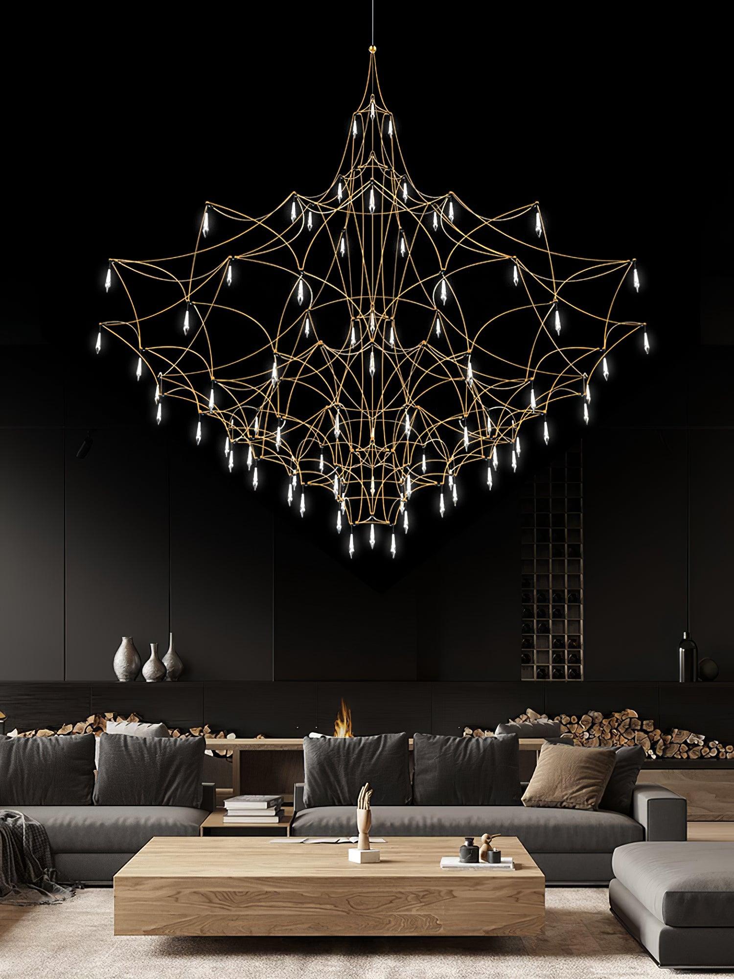 Lustra Chandelier Stainless Crystal Net-Neutral Decor