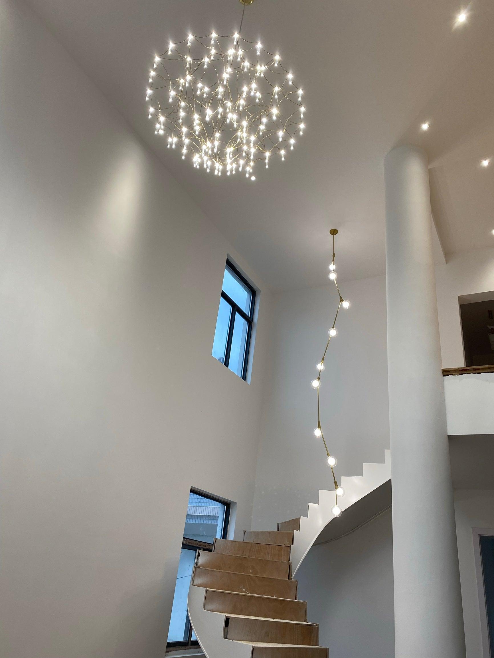 Lustra Chandelier Stainless Crystal Net-Neutral Decor