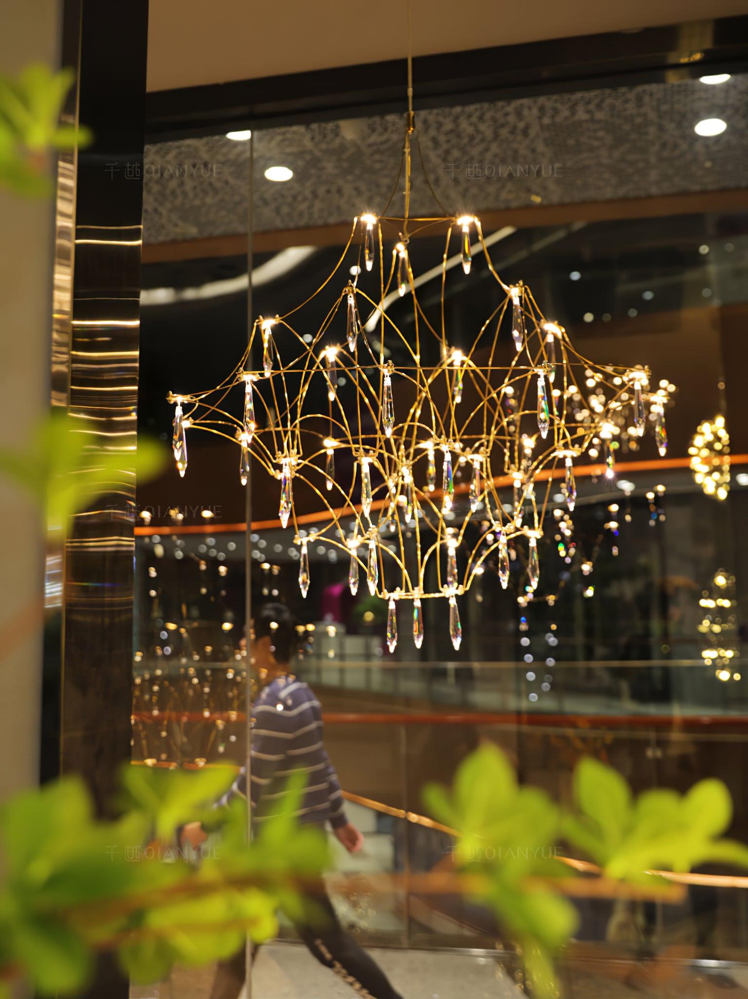 Lustra Chandelier Stainless Crystal Net-Neutral Decor