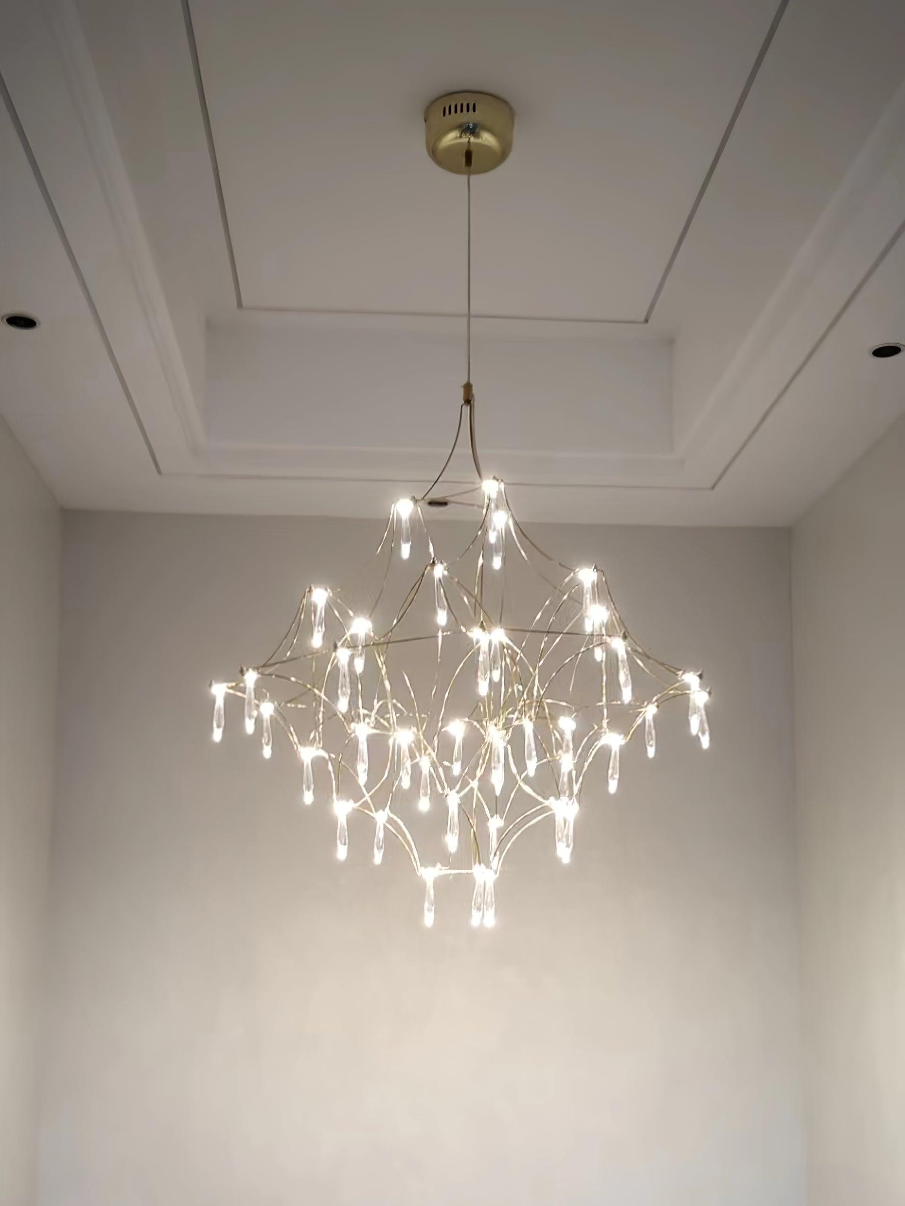 Lustra Chandelier Stainless Crystal Net-Neutral Decor