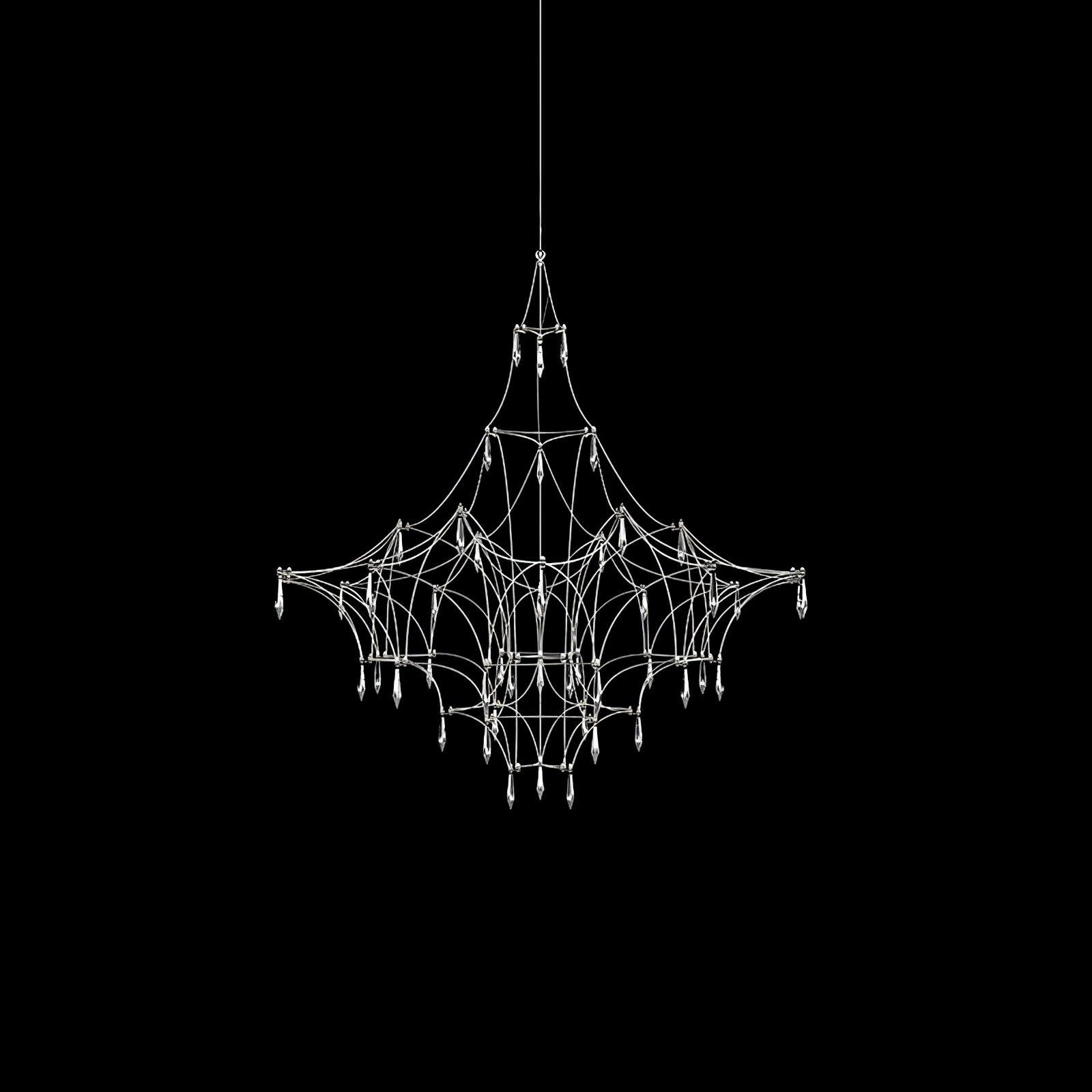 Lustra Chandelier Stainless Crystal Net-Neutral Decor