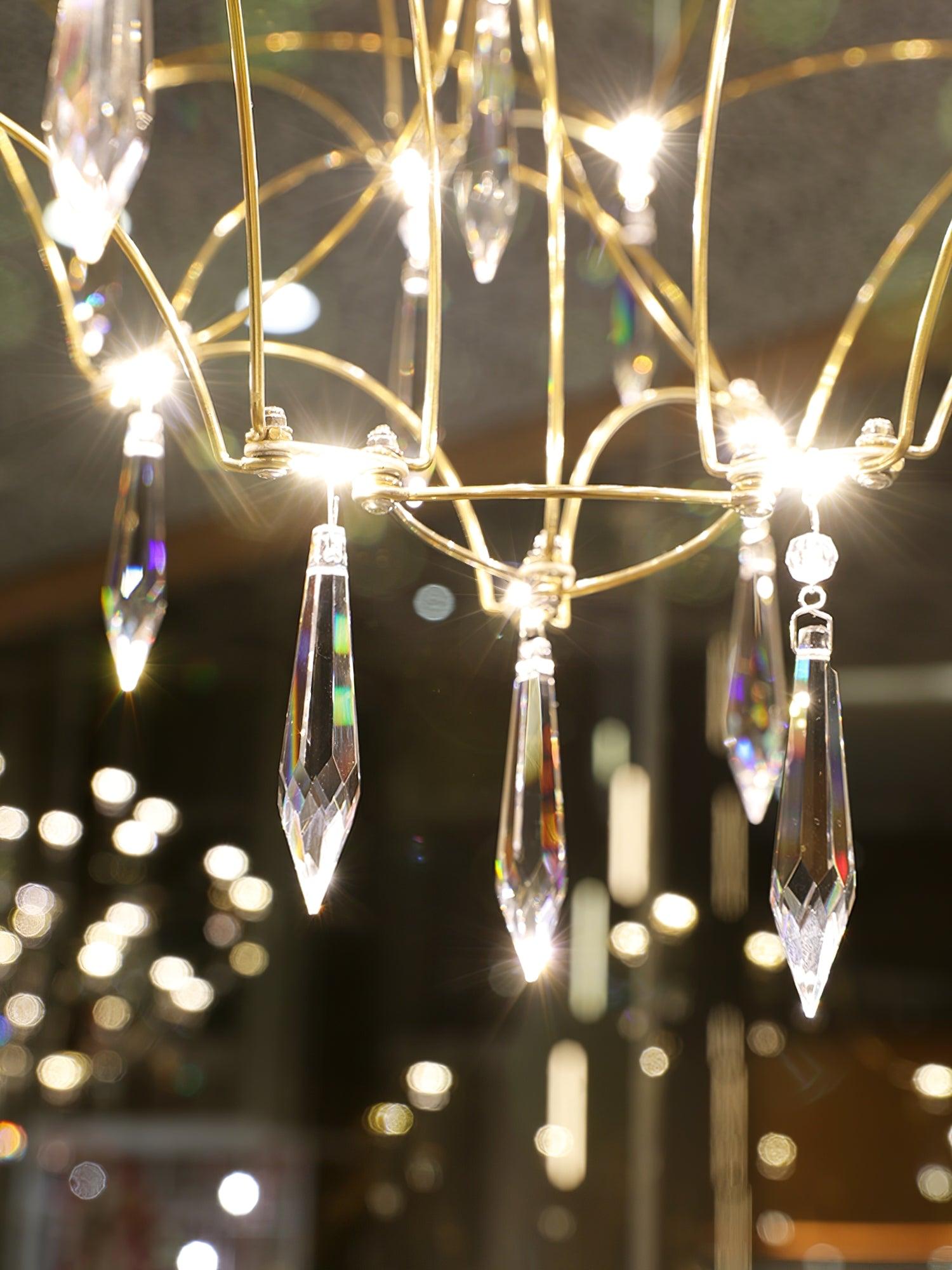 Lustra Chandelier Stainless Crystal Net-Neutral Decor