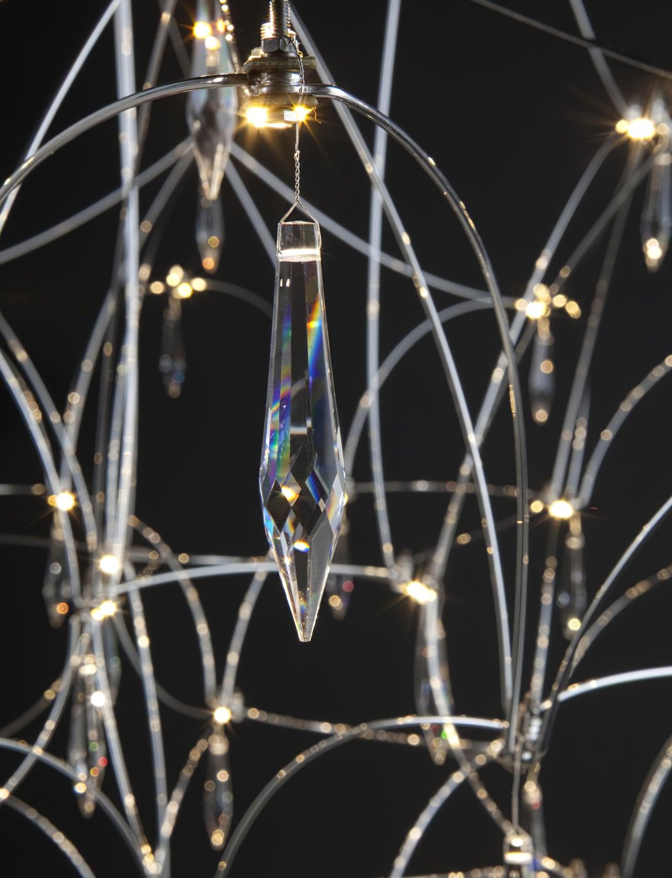 Lustra Chandelier Stainless Crystal Net-Neutral Decor