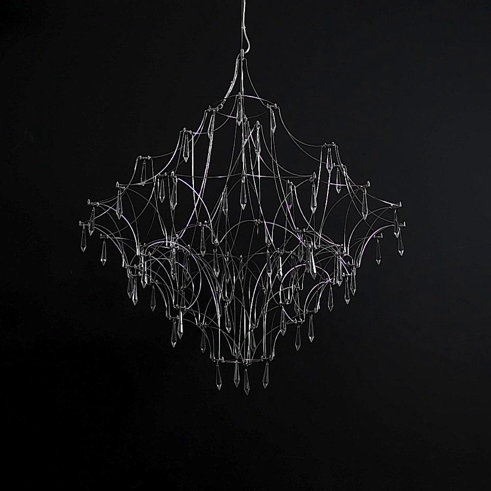 Lustra Chandelier Stainless Crystal Net-Neutral Decor