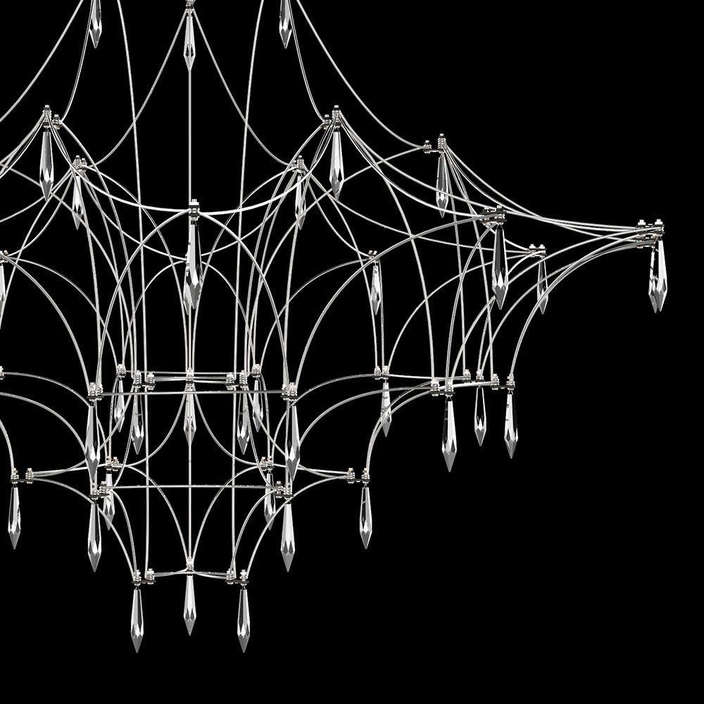 Lustra Chandelier Stainless Crystal Net-Neutral Decor