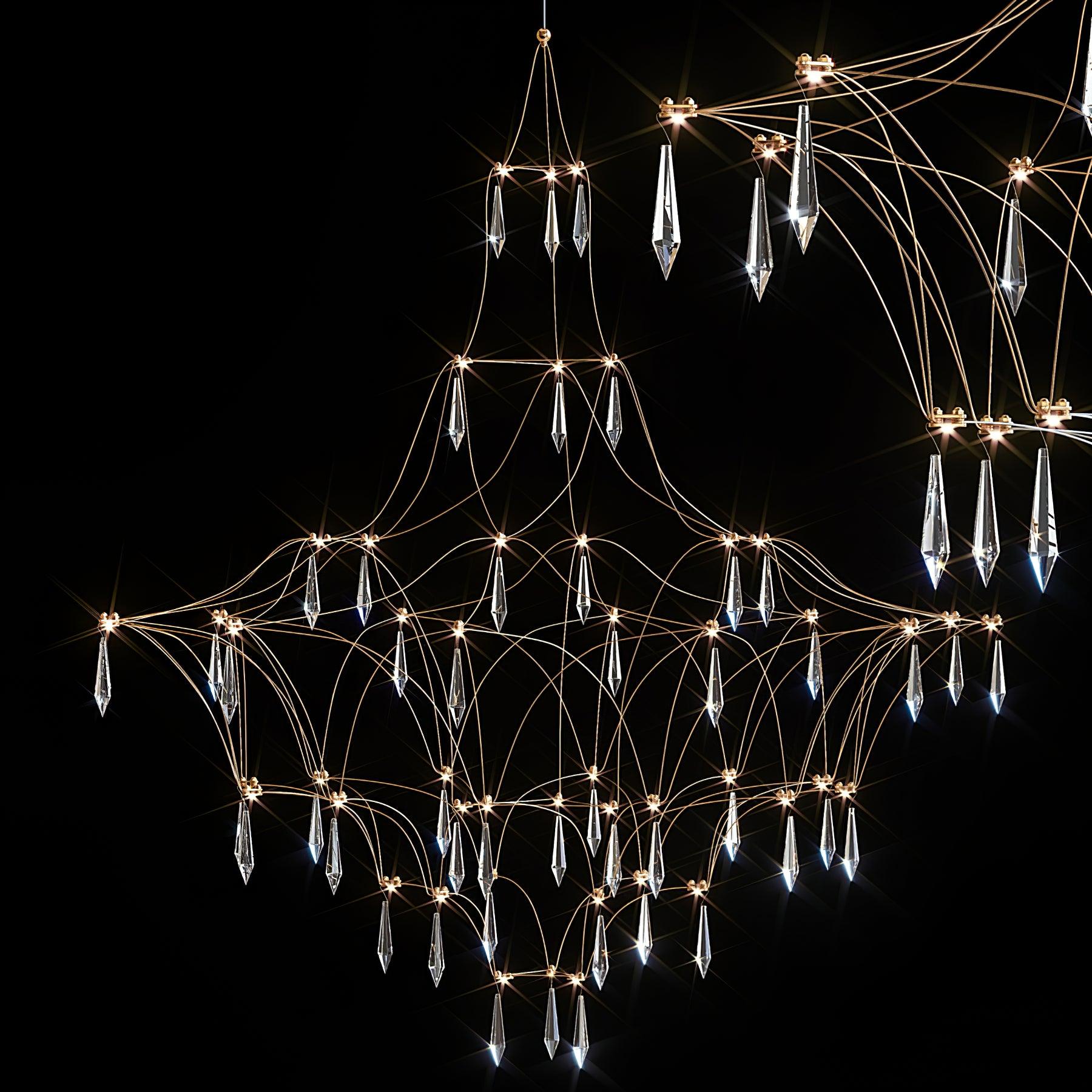 Lustra Chandelier Stainless Crystal Net-Neutral Decor