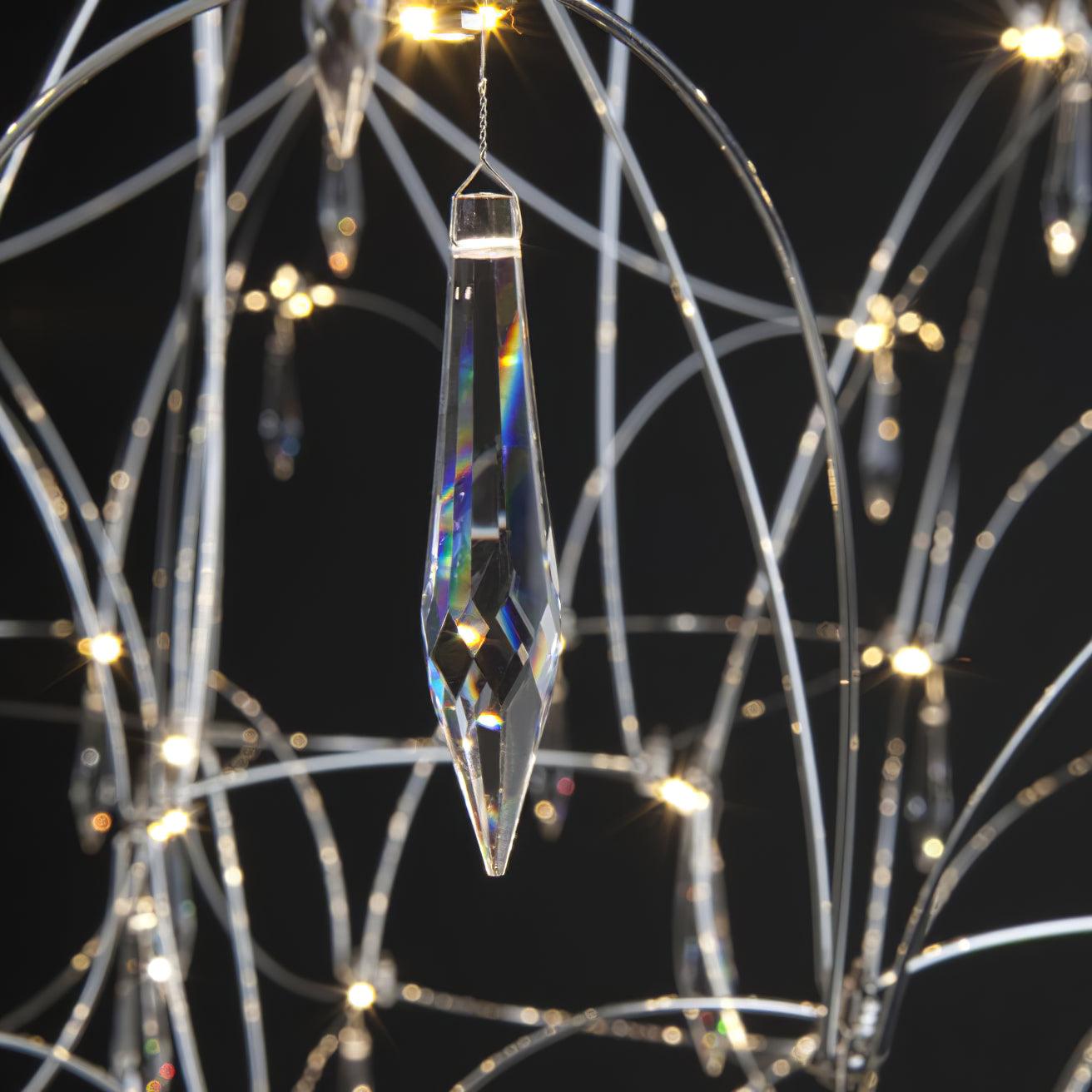 Lustra Chandelier Stainless Crystal Net-Neutral Decor