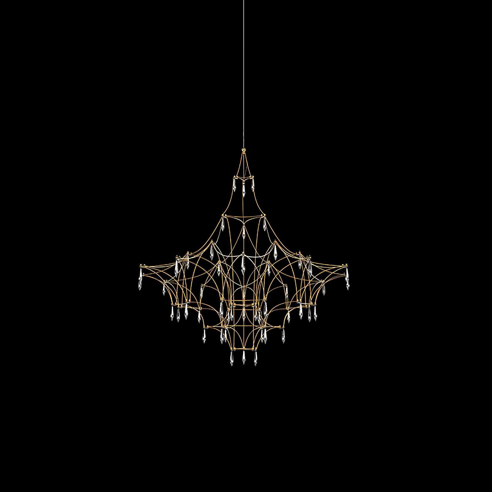 Lustra Chandelier Stainless Crystal Net-Neutral Decor