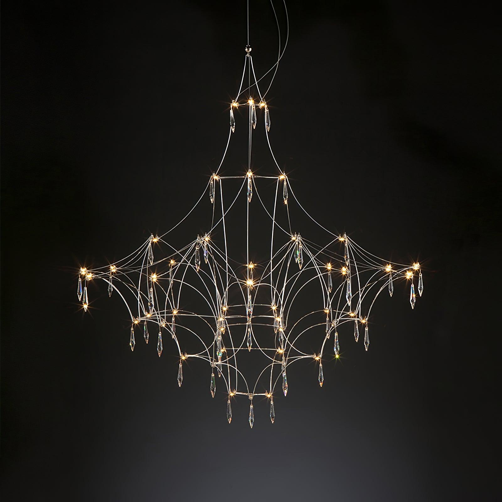 Lustra Chandelier Stainless Crystal Net-Neutral Decor
