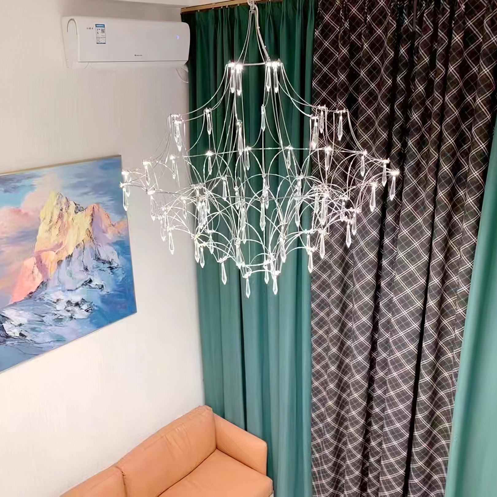 Lustra Chandelier Stainless Crystal Net-Neutral Decor