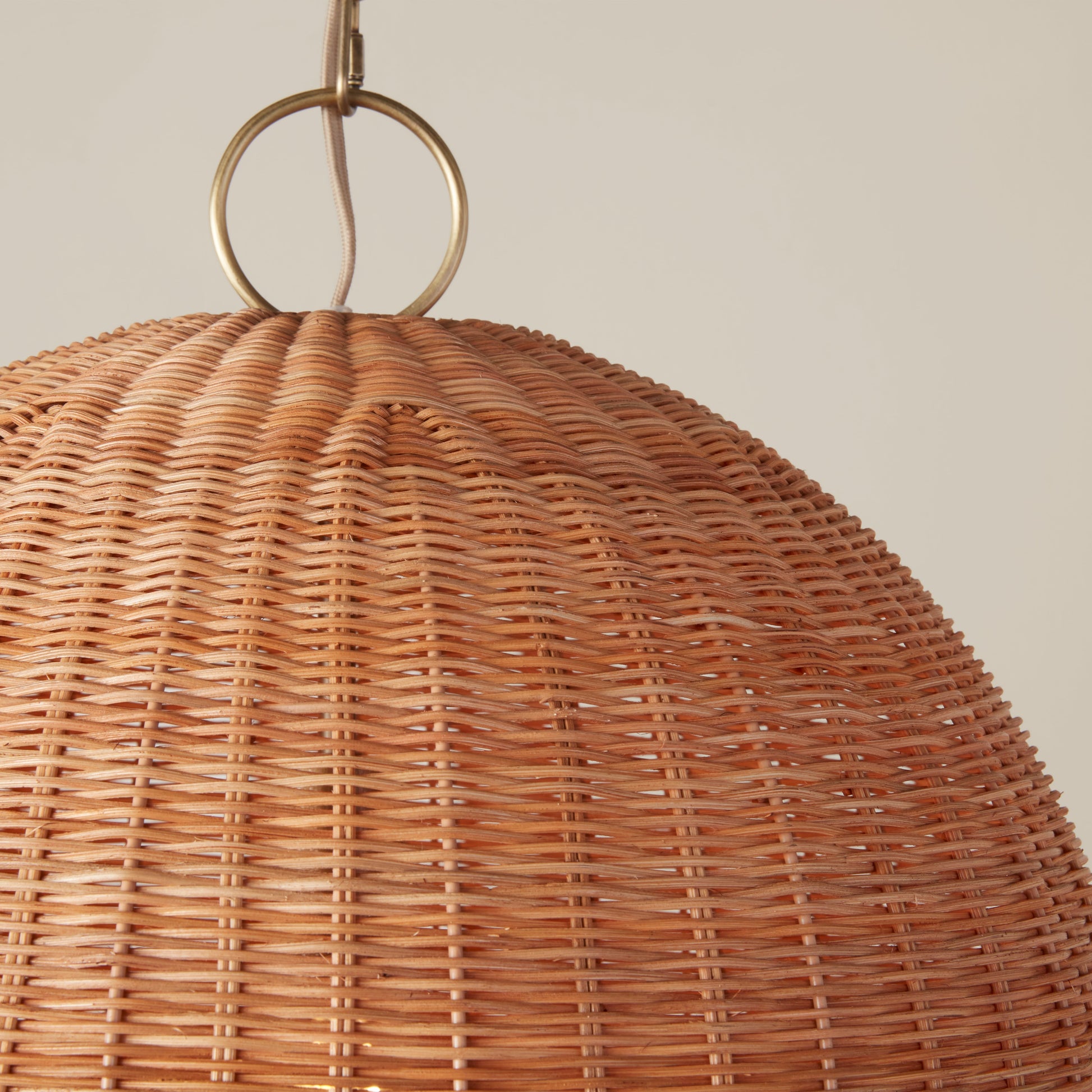 Dimensional diagram or view of the Miramar Rattan Pendant Lamp.