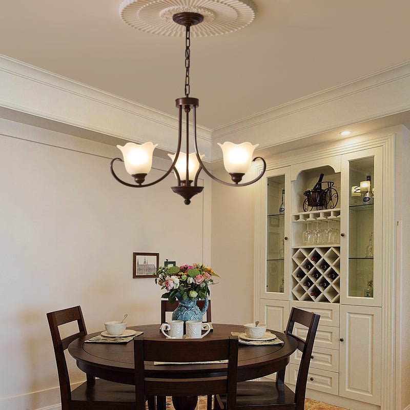 Nydorisra Elegance Vintage Floral Glass Chandelier-Neutral Decor