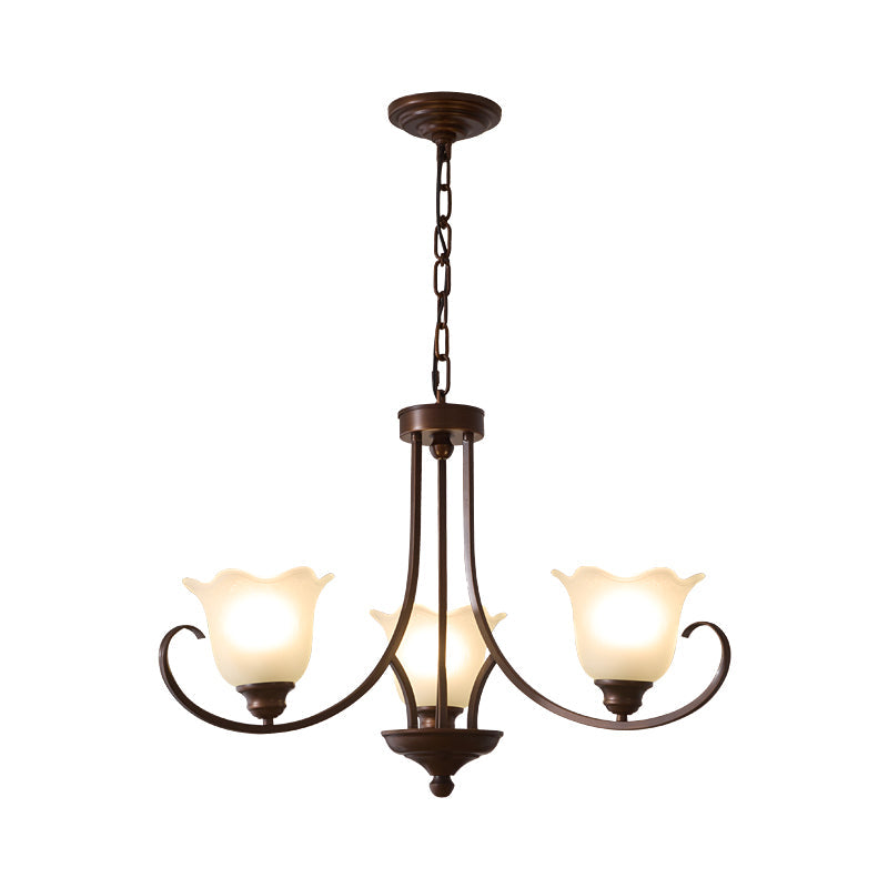 Nydorisra Elegance Vintage Floral Glass Chandelier-Neutral Decor