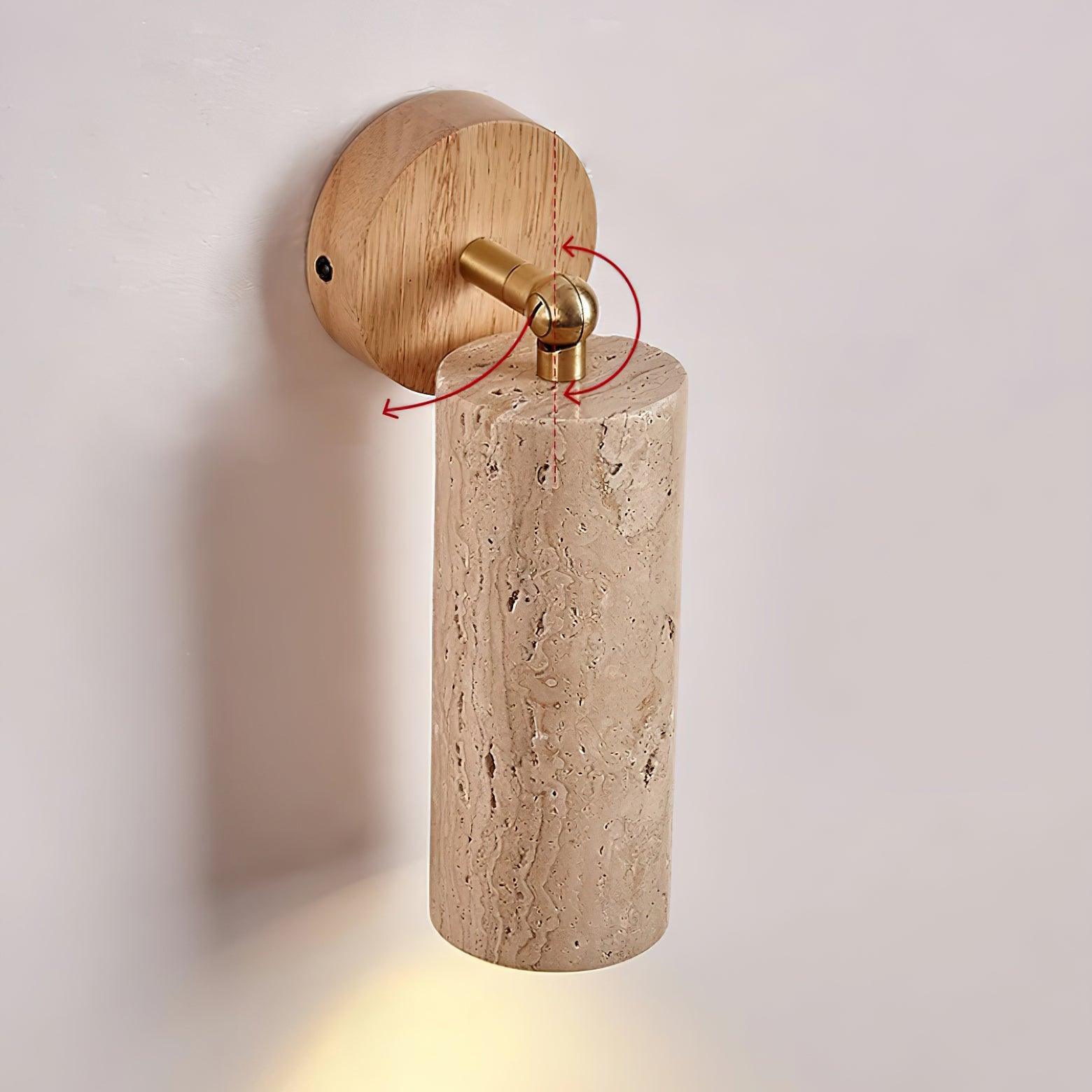 Delo Adjustable Travertine Wall Sconce-Neutral Decor