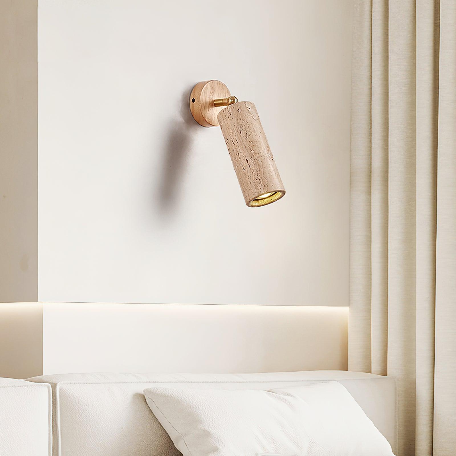 Delo Adjustable Travertine Wall Sconce-Neutral Decor