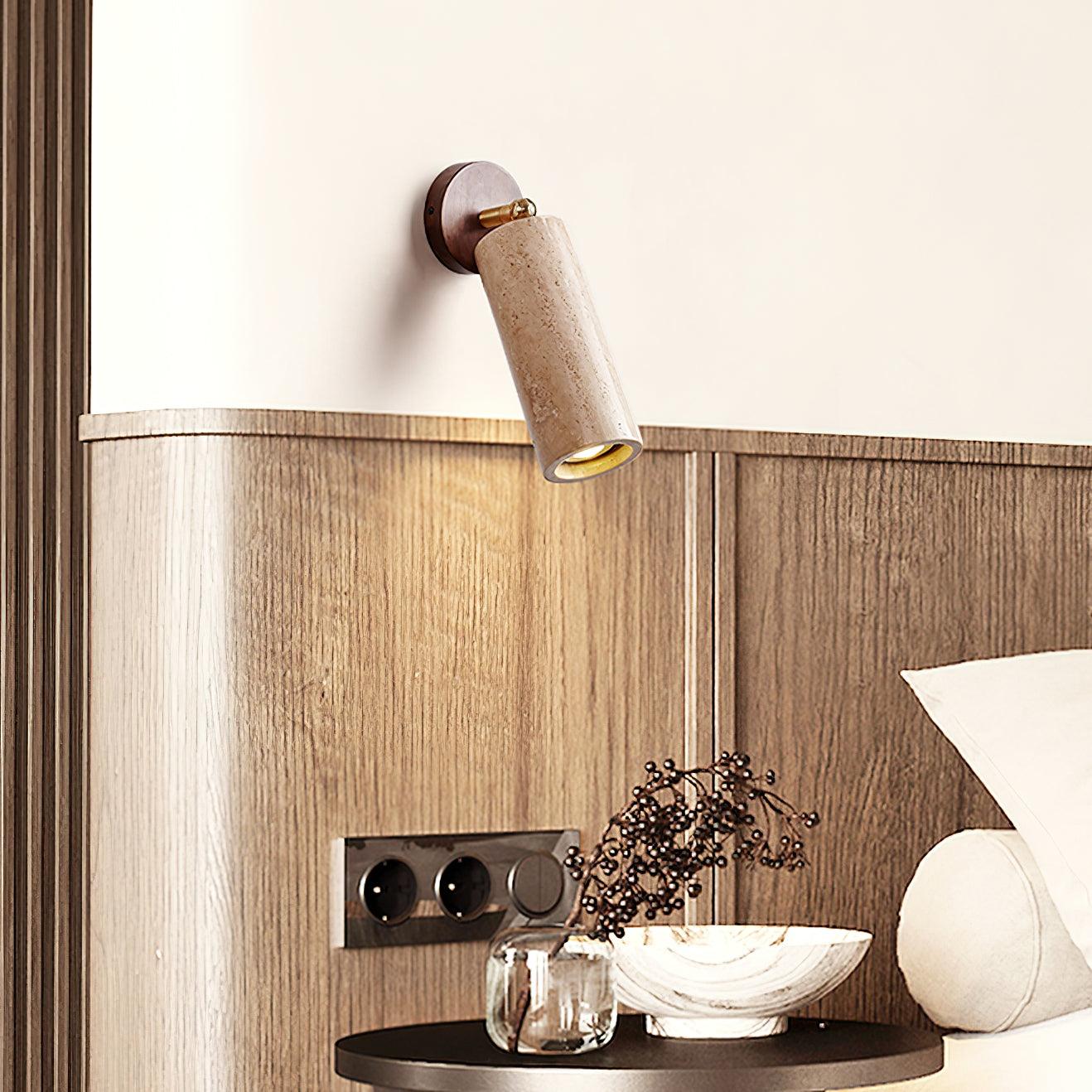Delo Adjustable Travertine Wall Sconce-Neutral Decor