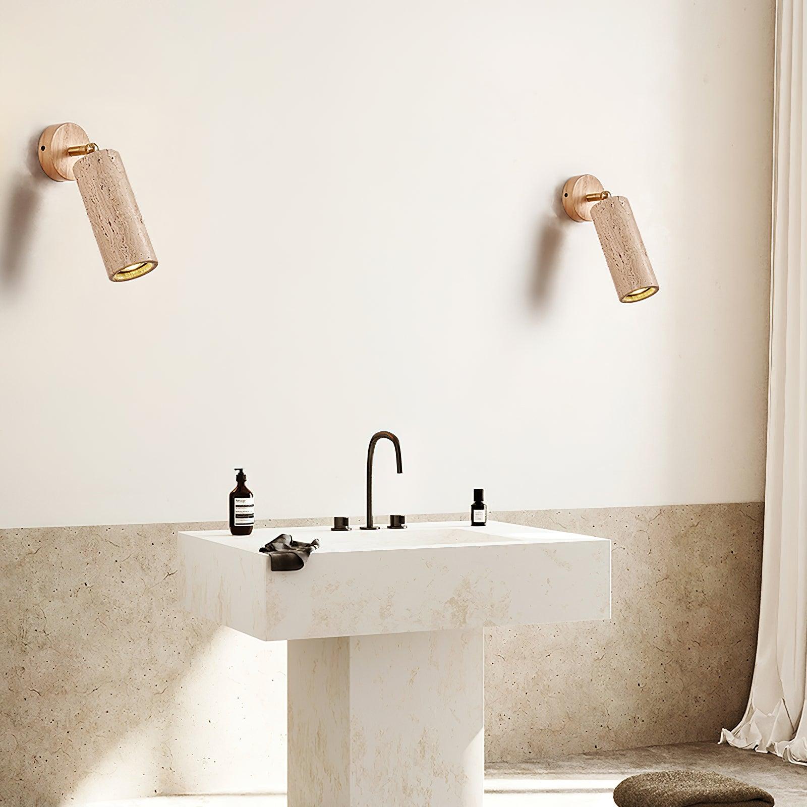 Travion Adjustable Travertine Wall Sconce