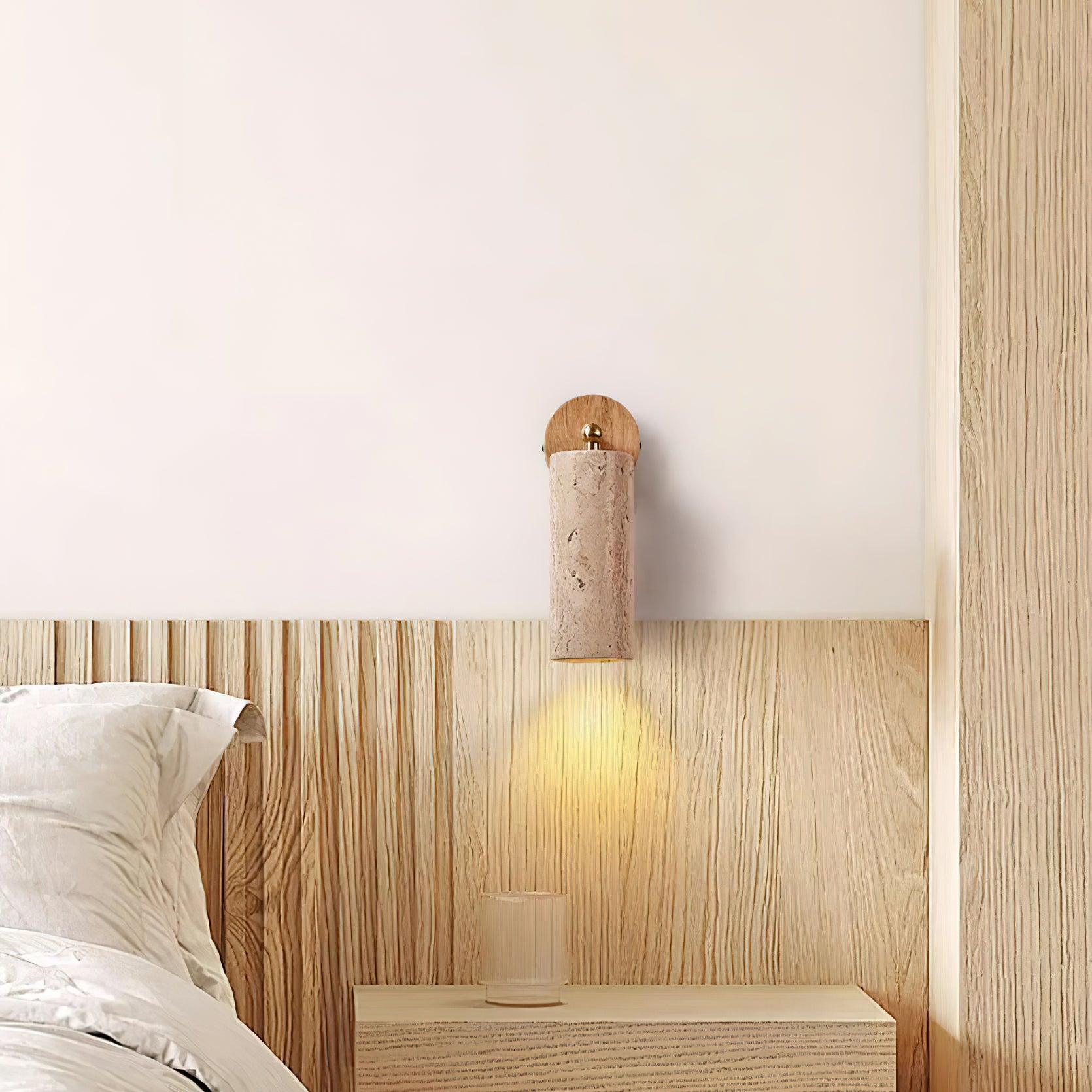 Delo Adjustable Travertine Wall Sconce-Neutral Decor
