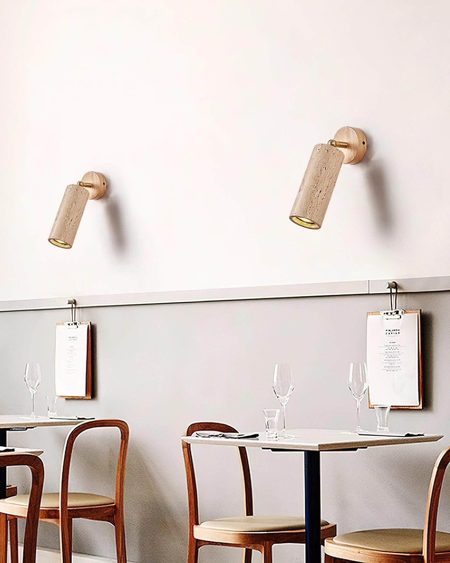 Delo Adjustable Travertine Wall Sconce-Neutral Decor