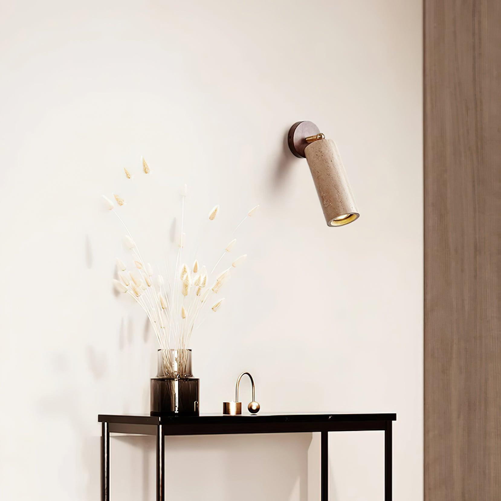 Delo Adjustable Travertine Wall Sconce-Neutral Decor