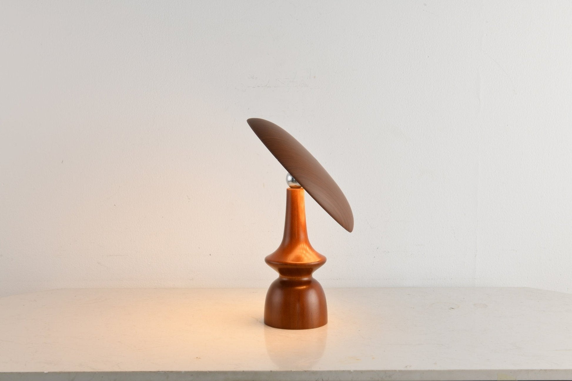 Orbis Vintage Wood Table Lamp-Neutral Decor
