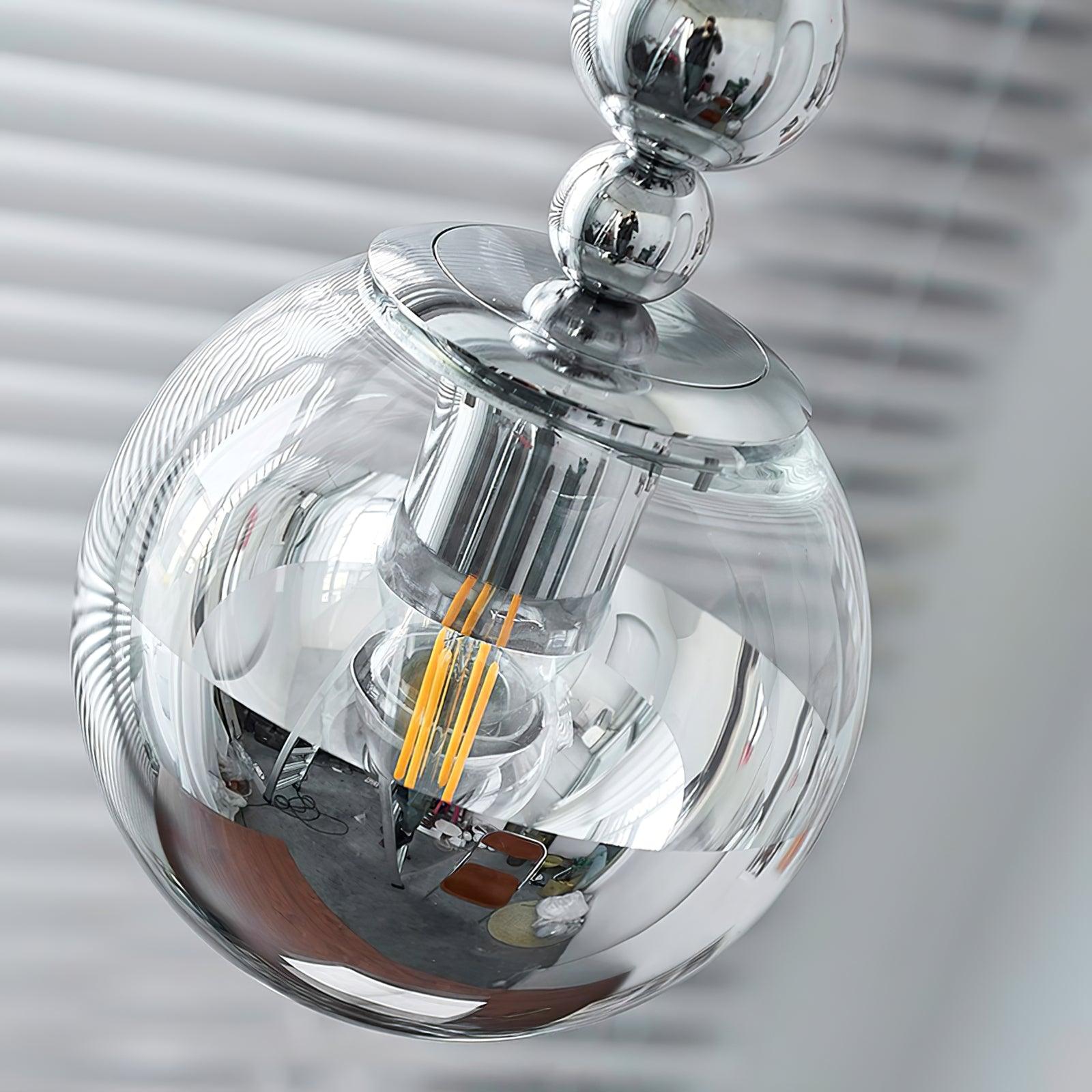 Zanorir Modern Minimalist Art Mirrorball Glass Pendant Light-Neutral Decor