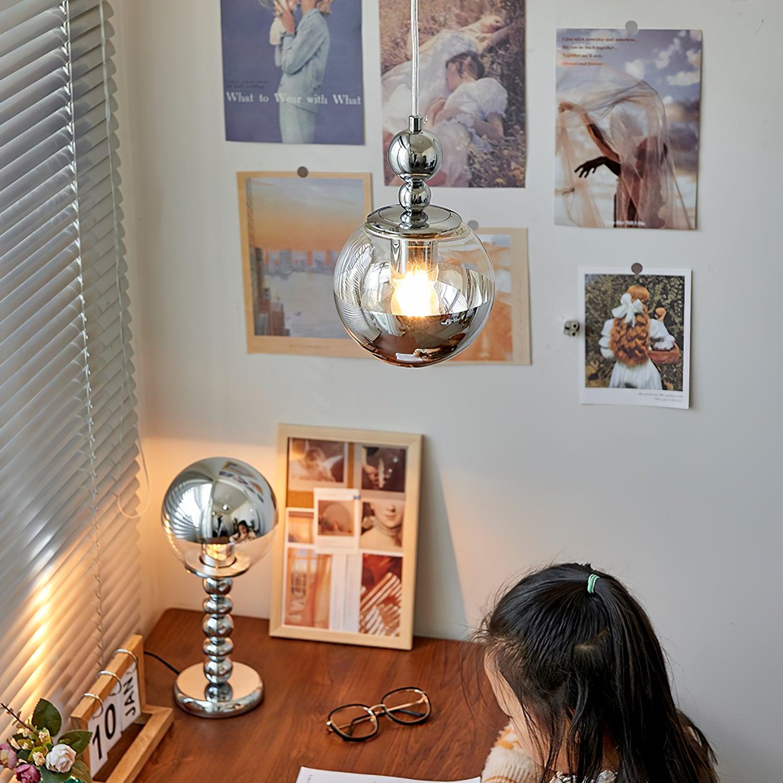 Zanorir Modern Minimalist Art Mirrorball Glass Pendant Light-Neutral Decor