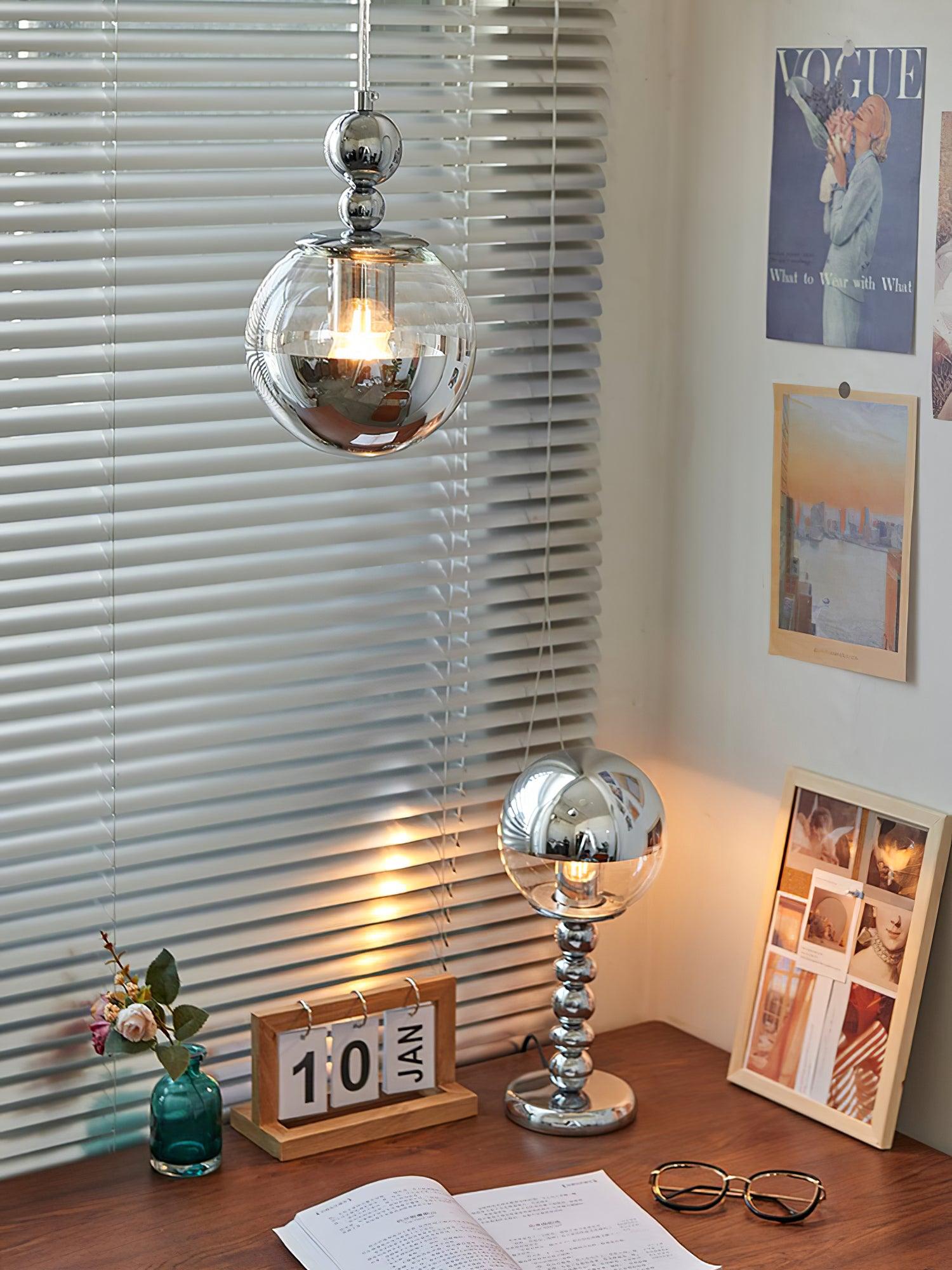 Zanorir Modern Minimalist Art Mirrorball Glass Pendant Light-Neutral Decor