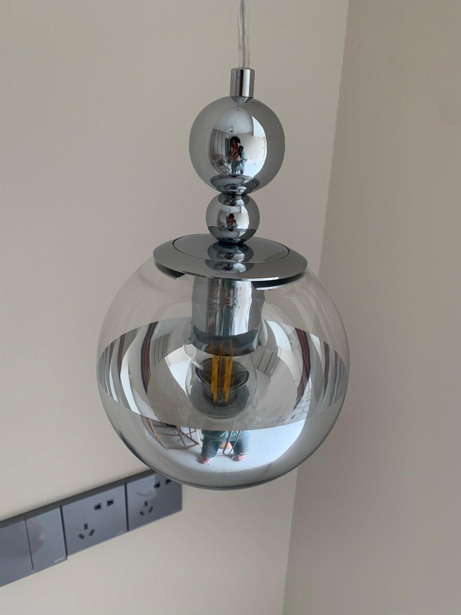 Zanorir Modern Minimalist Art Mirrorball Glass Pendant Light-Neutral Decor