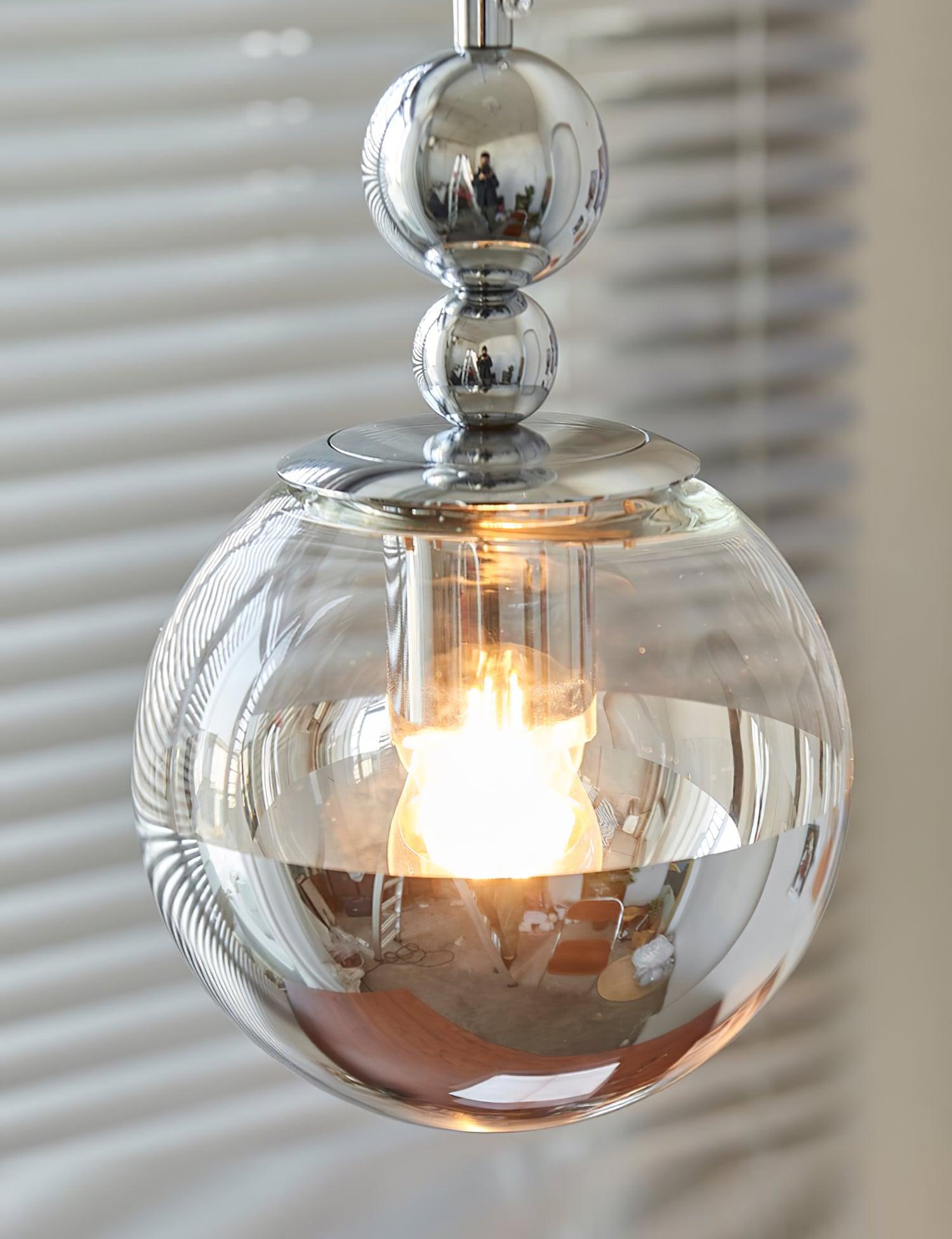Zanorir Modern Minimalist Art Mirrorball Glass Pendant Light-Neutral Decor