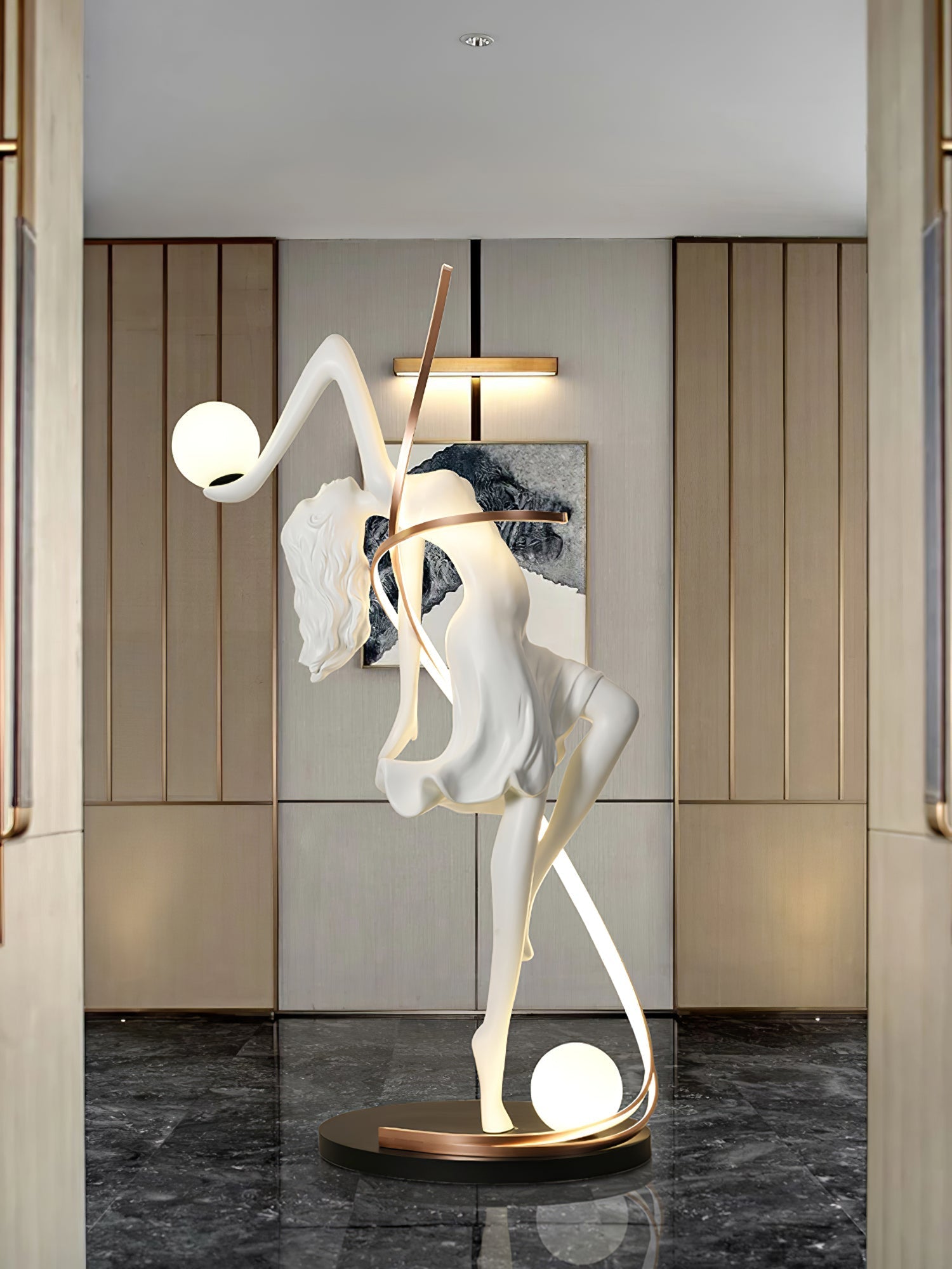 Tocor Floor Lamp Goddess Statue Elegant-Neutral Decor