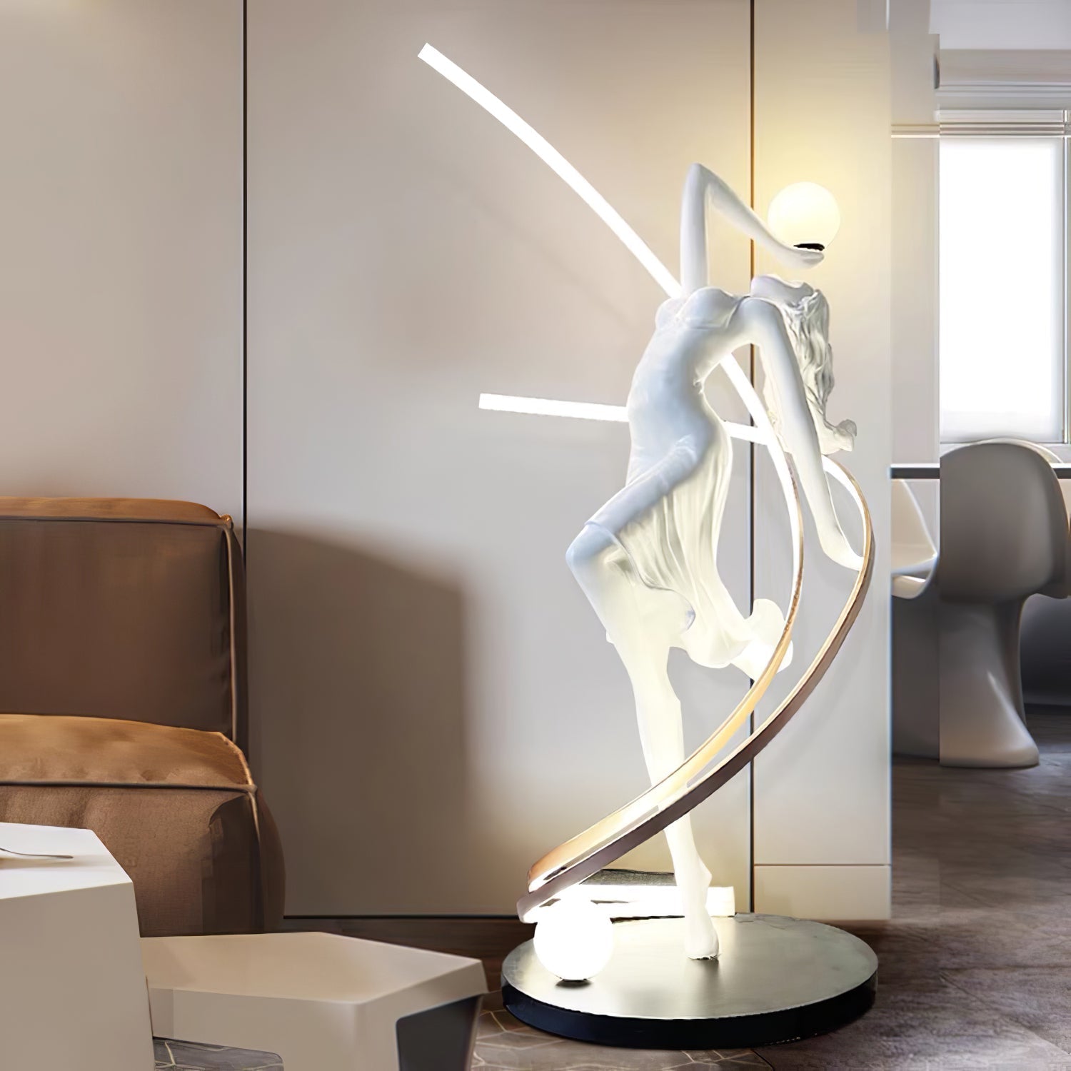 Tocor Floor Lamp Goddess Statue Elegant-Neutral Decor