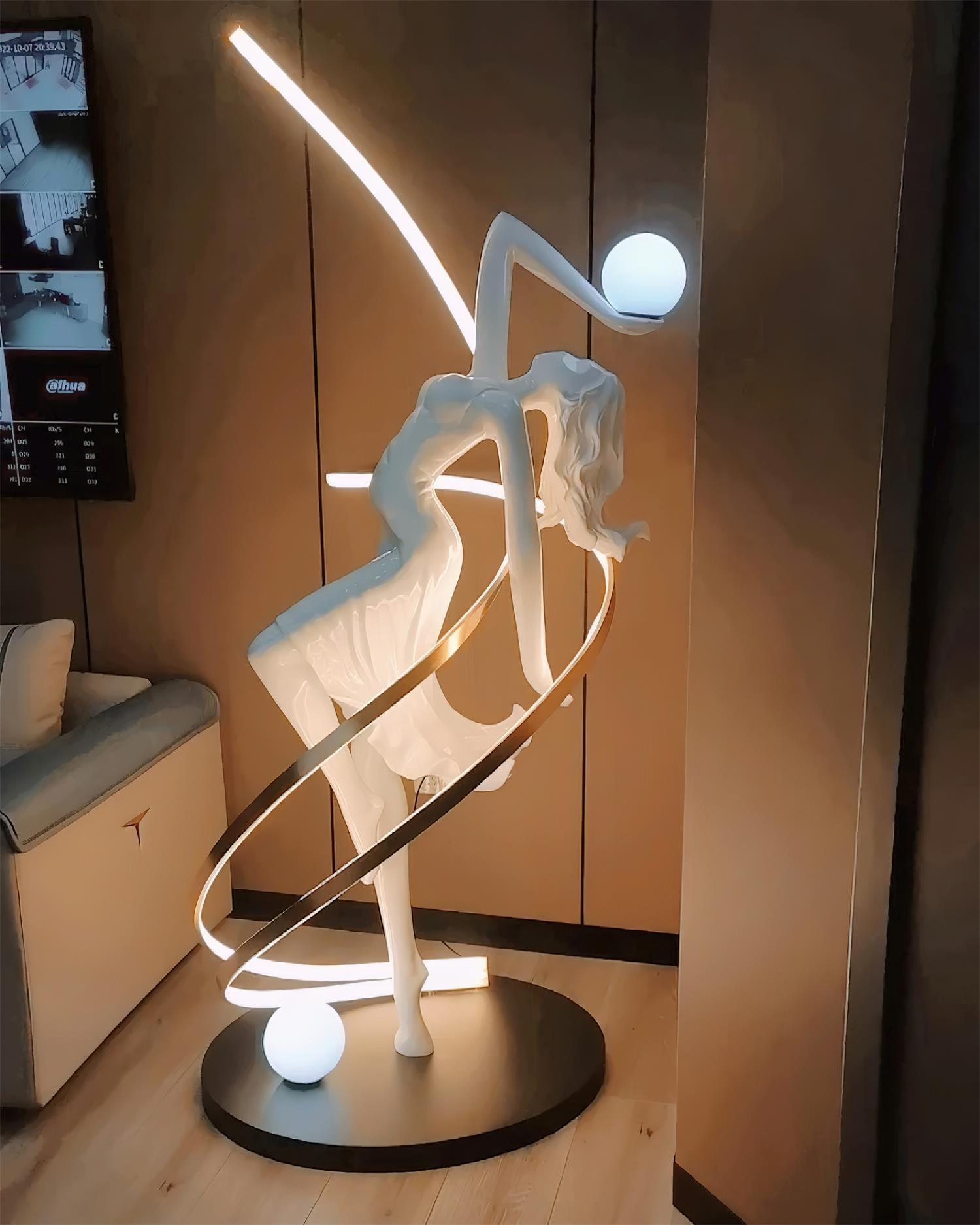 Tocor Floor Lamp Goddess Statue Elegant-Neutral Decor