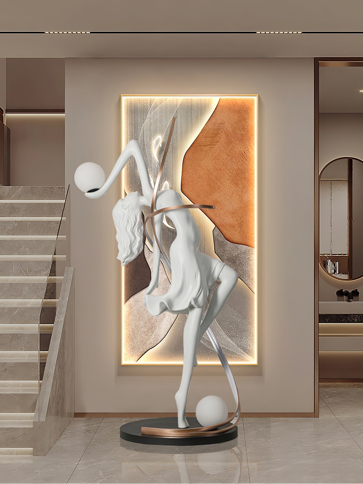Tocor Floor Lamp Goddess Statue Elegant-Neutral Decor