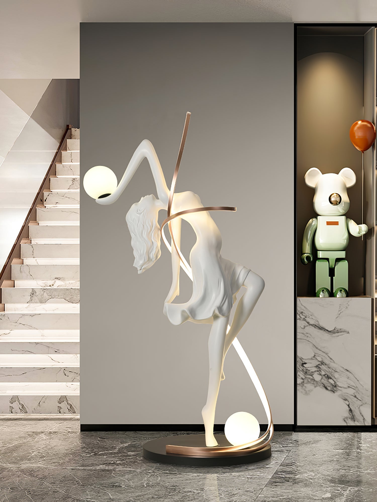 Tocor Floor Lamp Goddess Statue Elegant-Neutral Decor