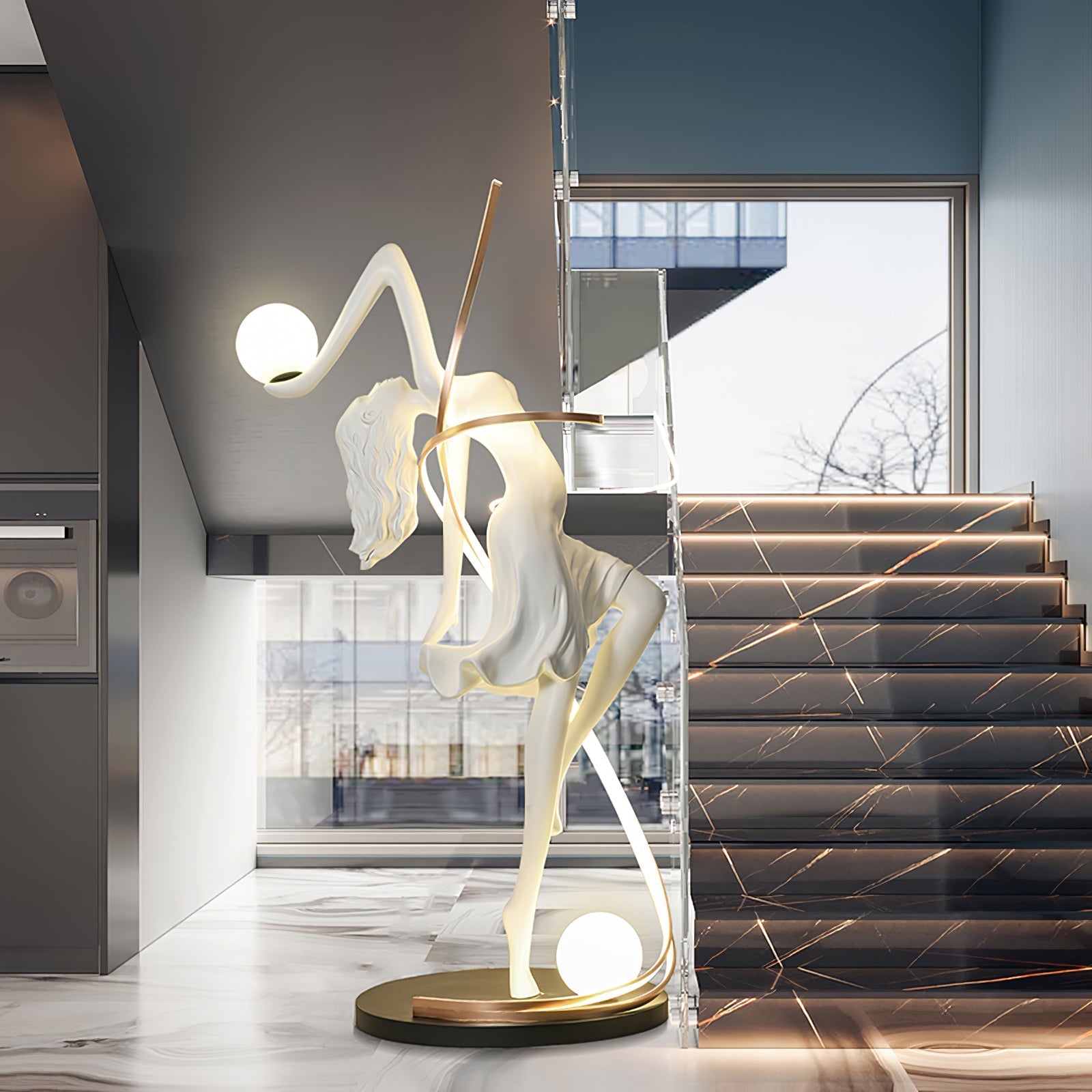 Tocor Floor Lamp Goddess Statue Elegant-Neutral Decor