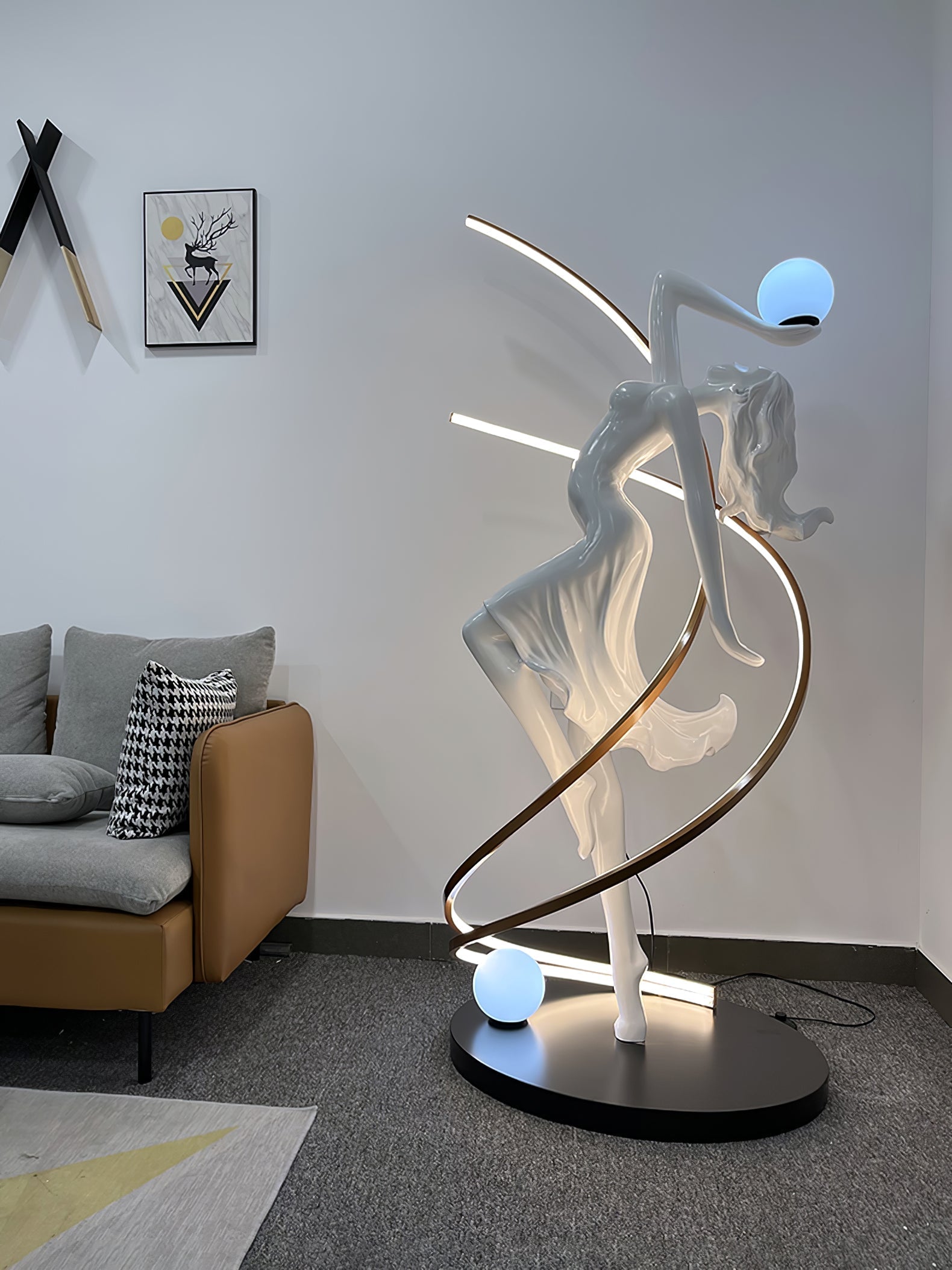 Tocor Floor Lamp Goddess Statue Elegant-Neutral Decor