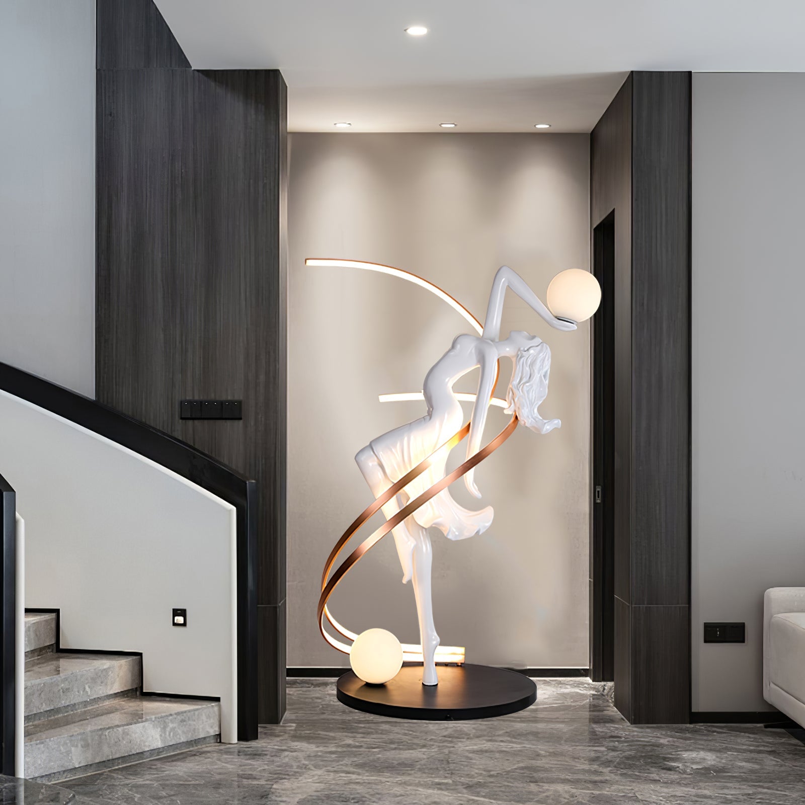 Tocor Floor Lamp Goddess Statue Elegant-Neutral Decor