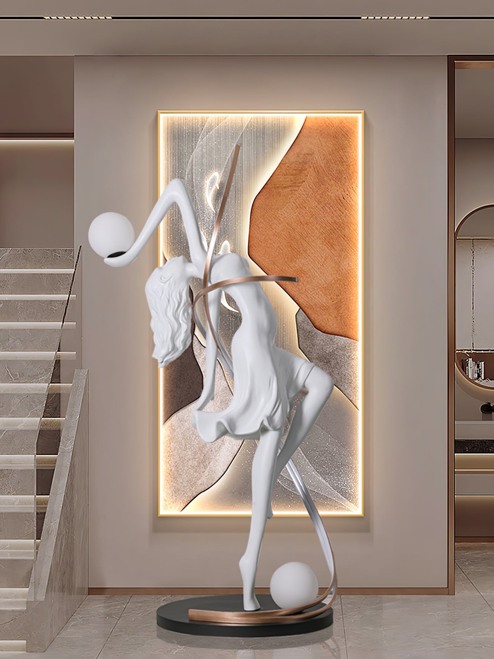 Tocor Floor Lamp Goddess Statue Elegant-Neutral Decor