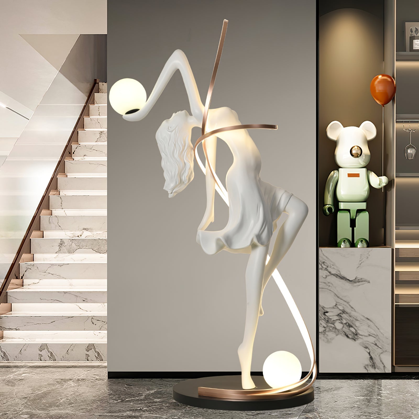 Tocor Floor Lamp Goddess Statue Elegant-Neutral Decor