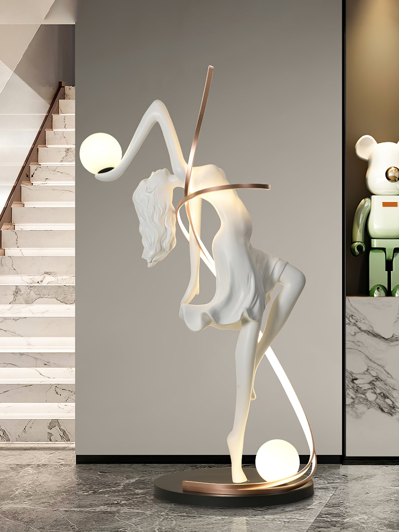 Tocor Floor Lamp Goddess Statue Elegant-Neutral Decor