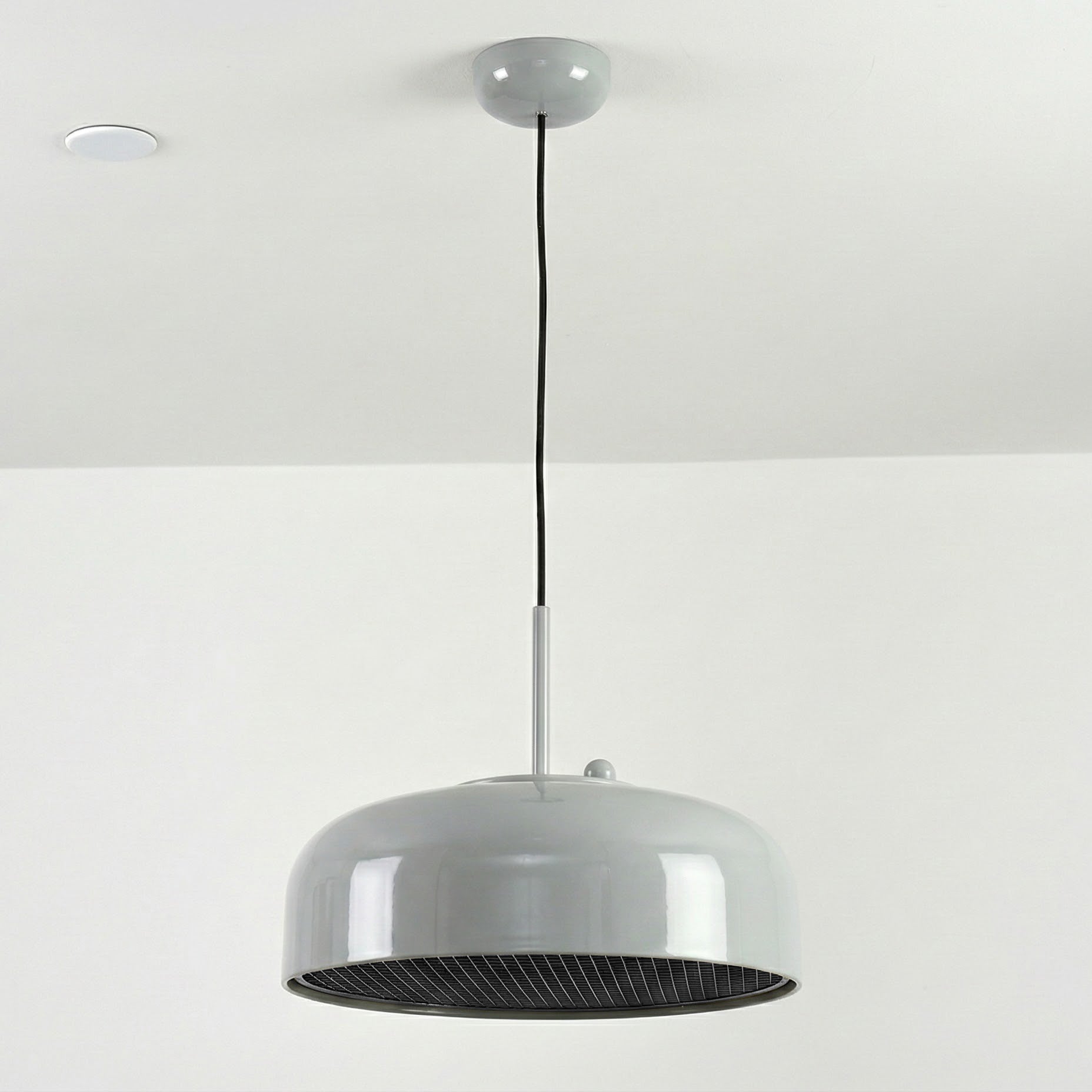 Misha Pendant Light in grey, viewed from a low angle.