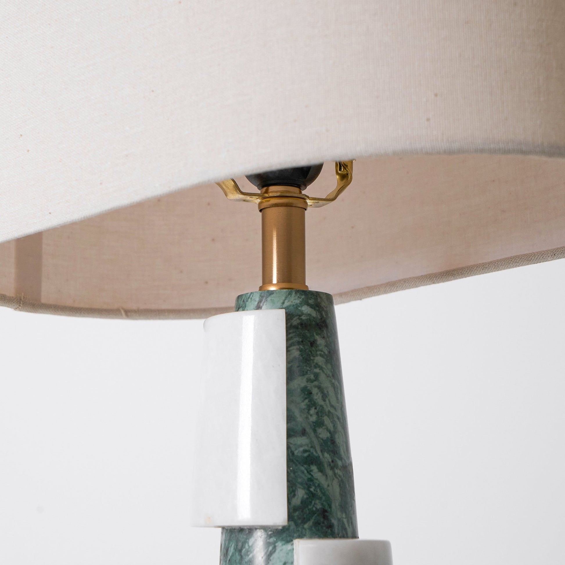 Obelisk Stacked Marble Table Lamp-Neutral Decor