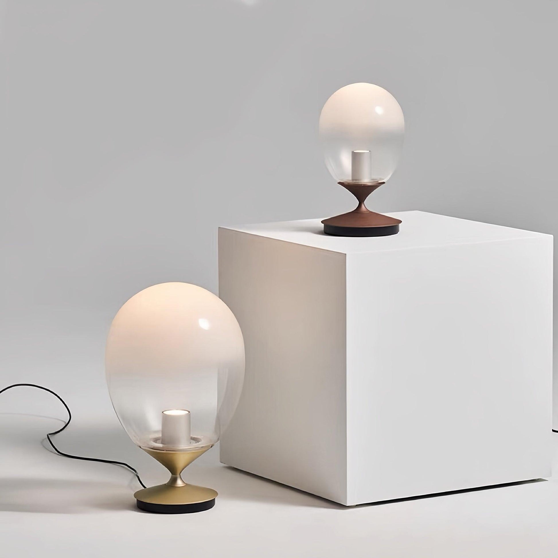 Unex Gold Glass Artistic Table Lamp-Neutral Decor