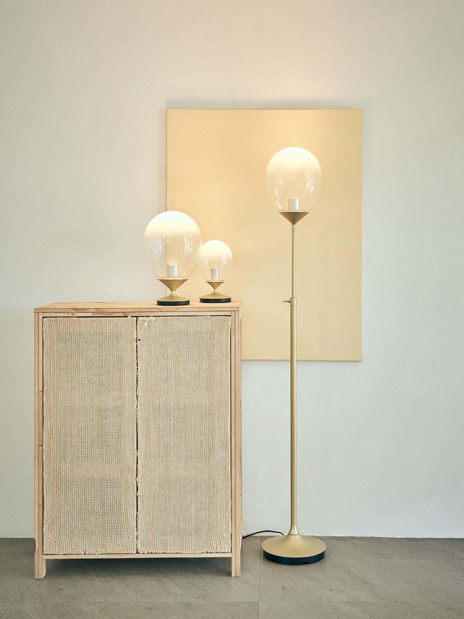 Unex Gold Glass Artistic Table Lamp-Neutral Decor