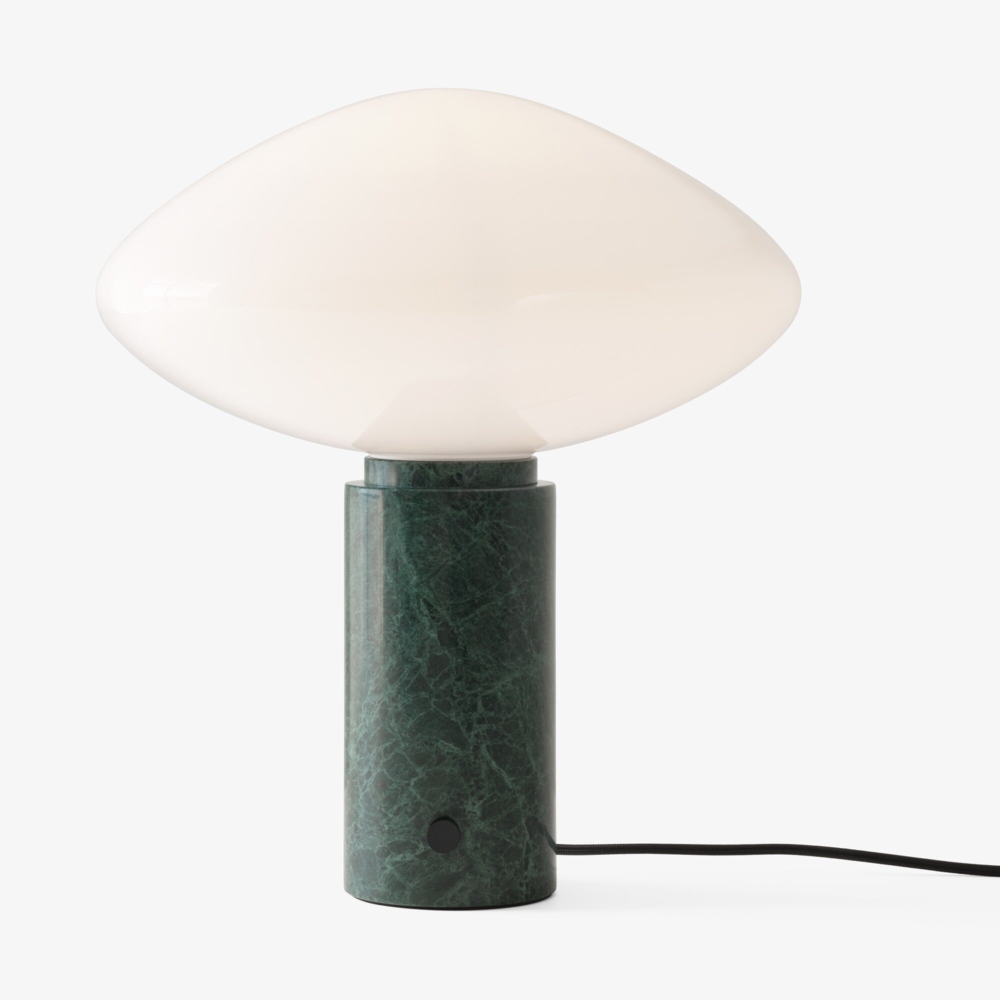 Rivi Table Lamp with Glass Shade and Green Marble Base-Neutral Decor