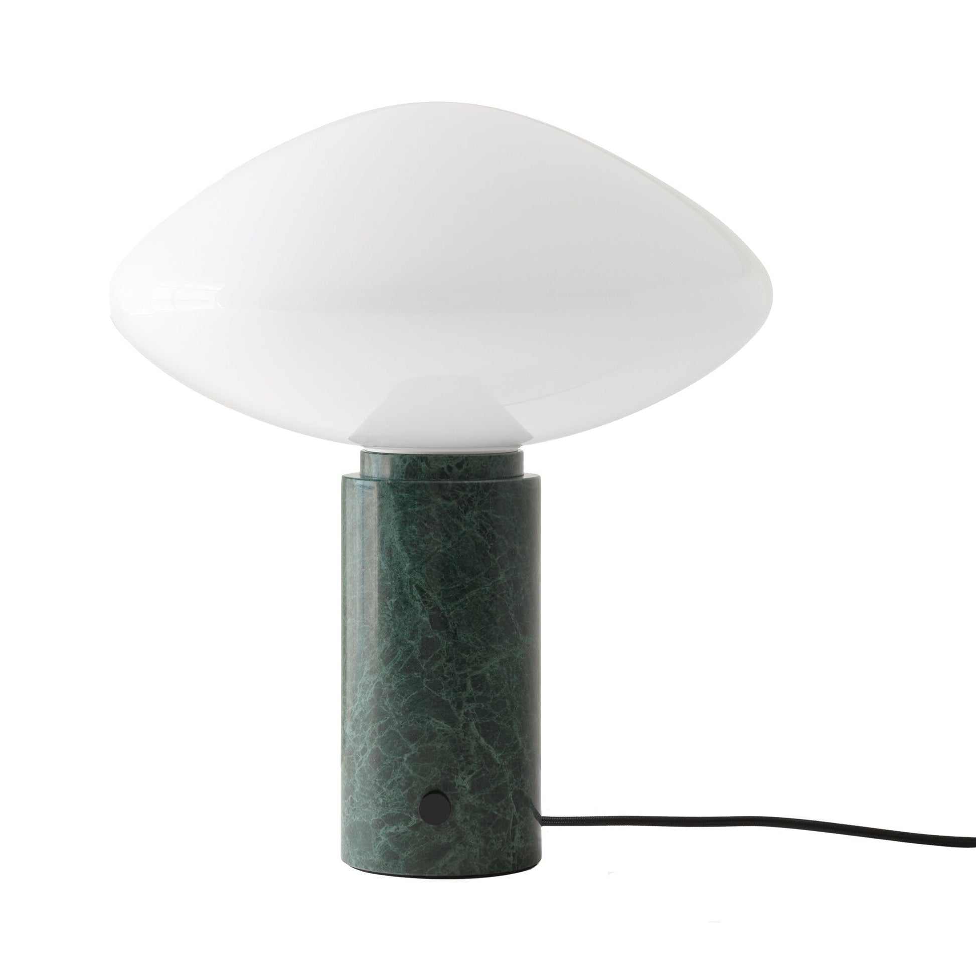 Rivi Table Lamp with Glass Shade and Green Marble Base-Neutral Decor