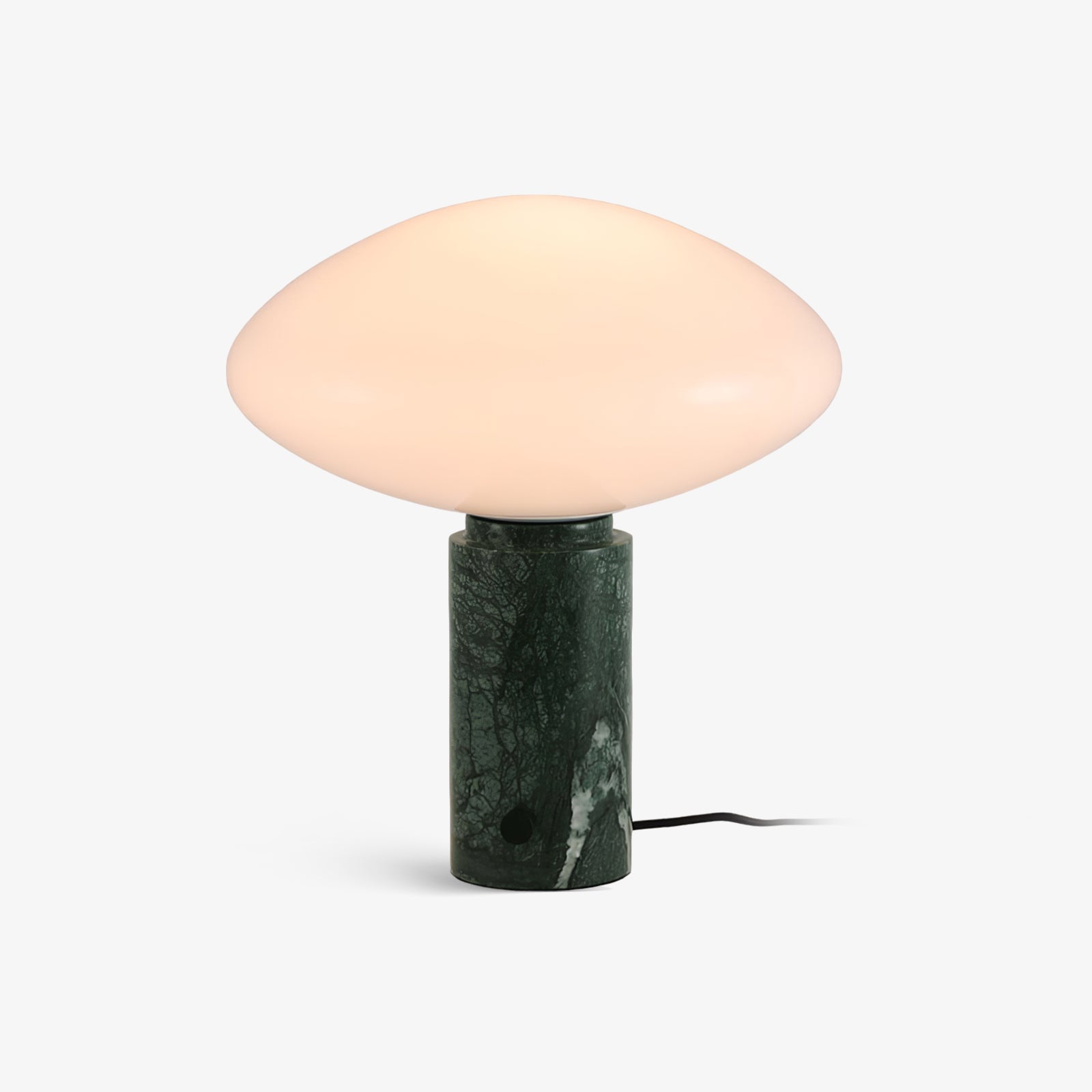 Rivi Table Lamp with Glass Shade and Green Marble Base-Neutral Decor