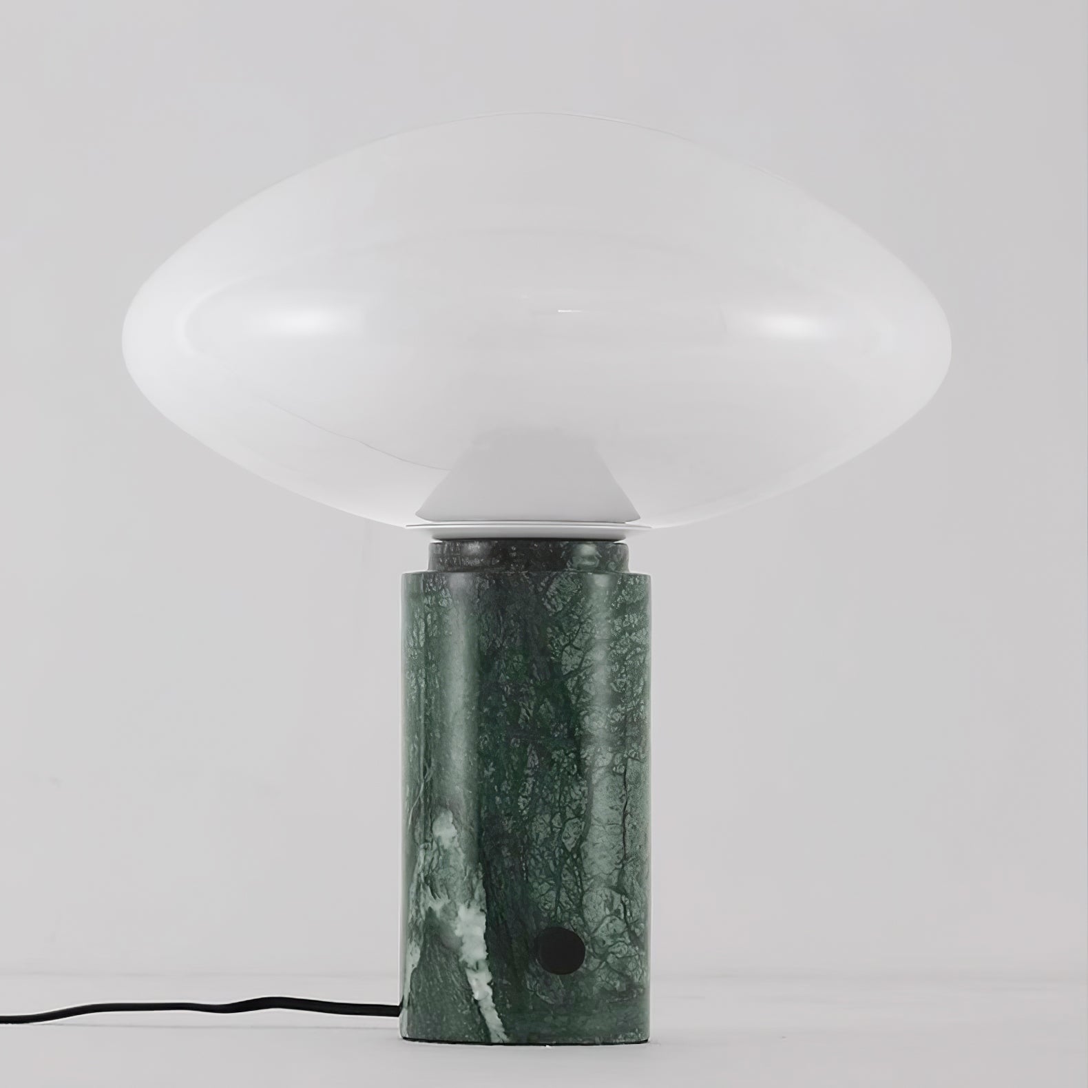 Rivi Table Lamp with Glass Shade and Green Marble Base-Neutral Decor